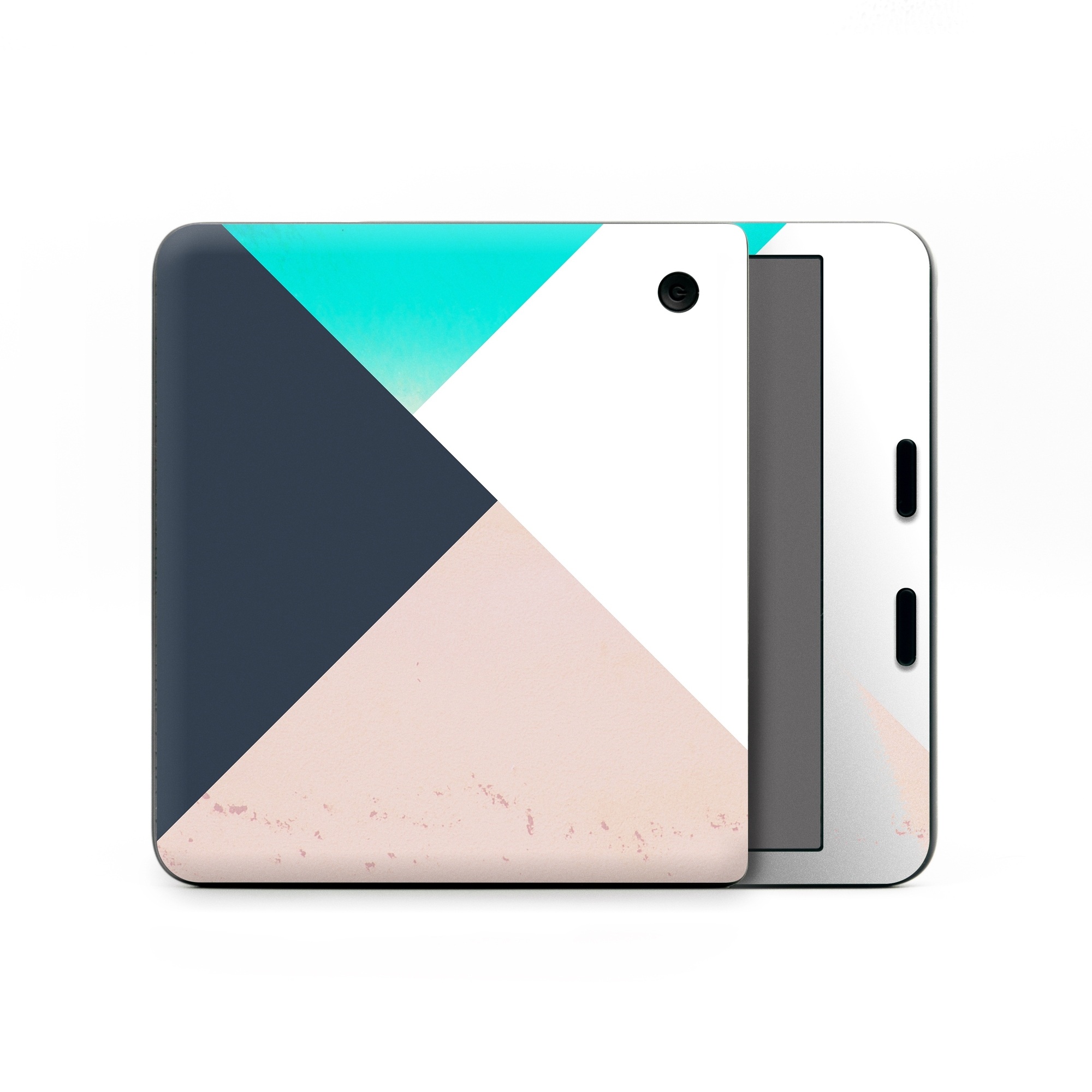 Kobo Libra Colour Skin design of Blue, Turquoise, Aqua, Line, Triangle, Design, Material property, Graphic design, Pattern, Architecture, with black, white, brown, blue colors