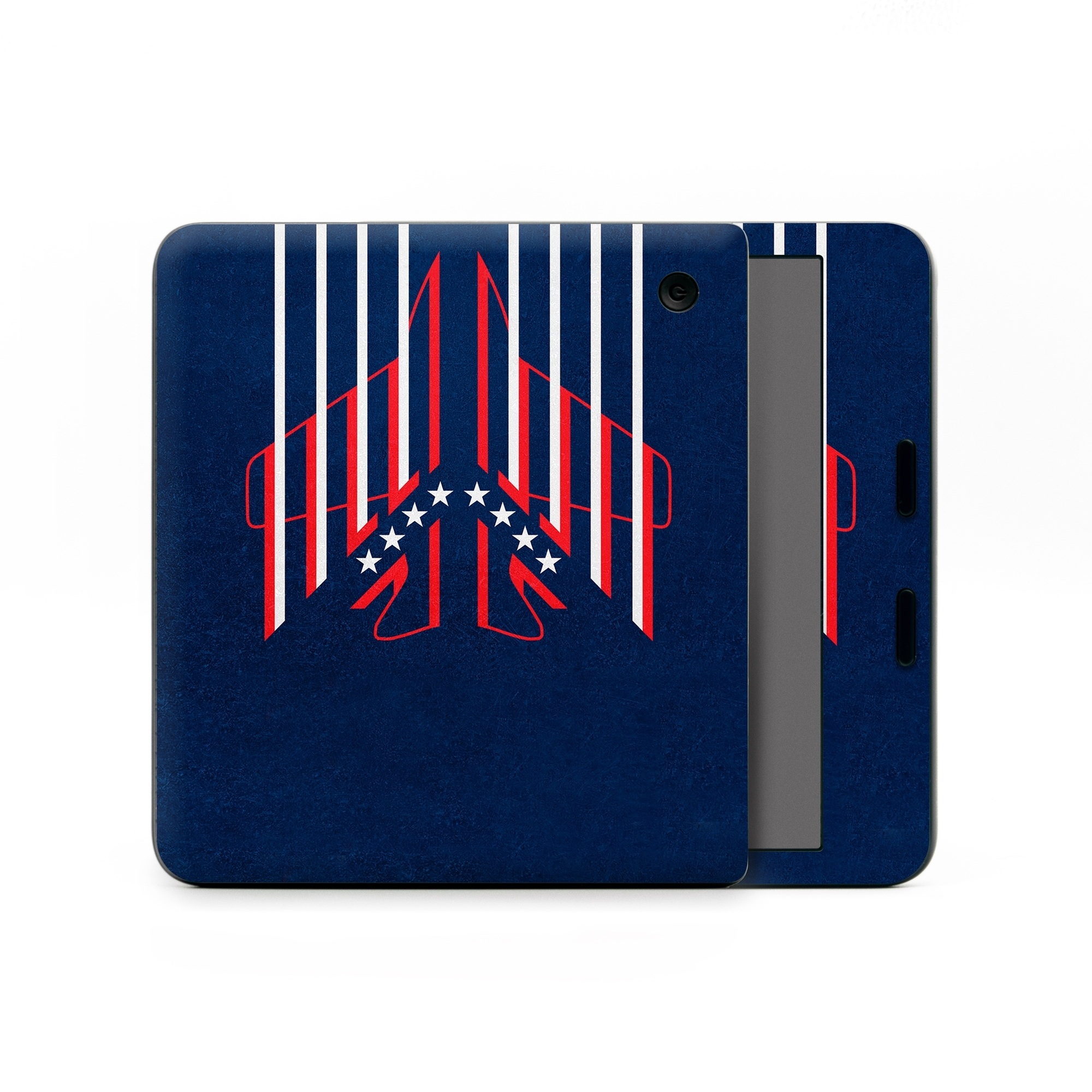 Kobo Libra Colour Skin design of Sleeve, Font, Motor vehicle, T-shirt, Emblem, Poster, Electric blue, Symmetry, Symbol, Pattern, with blue, red, white colors