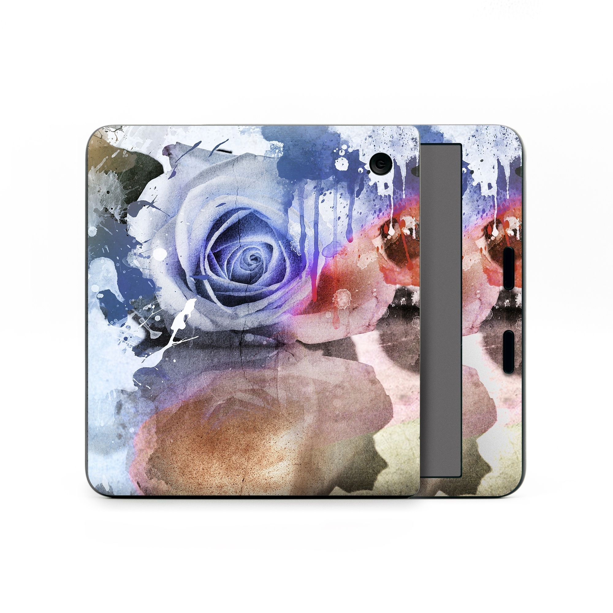 Kobo Libra Colour Skin design of Watercolor paint, Painting, Illustration, Graphic design, Art, Paint, Visual arts, Design, Acrylic paint, Graphics, with red, white, black, orange, pink colors