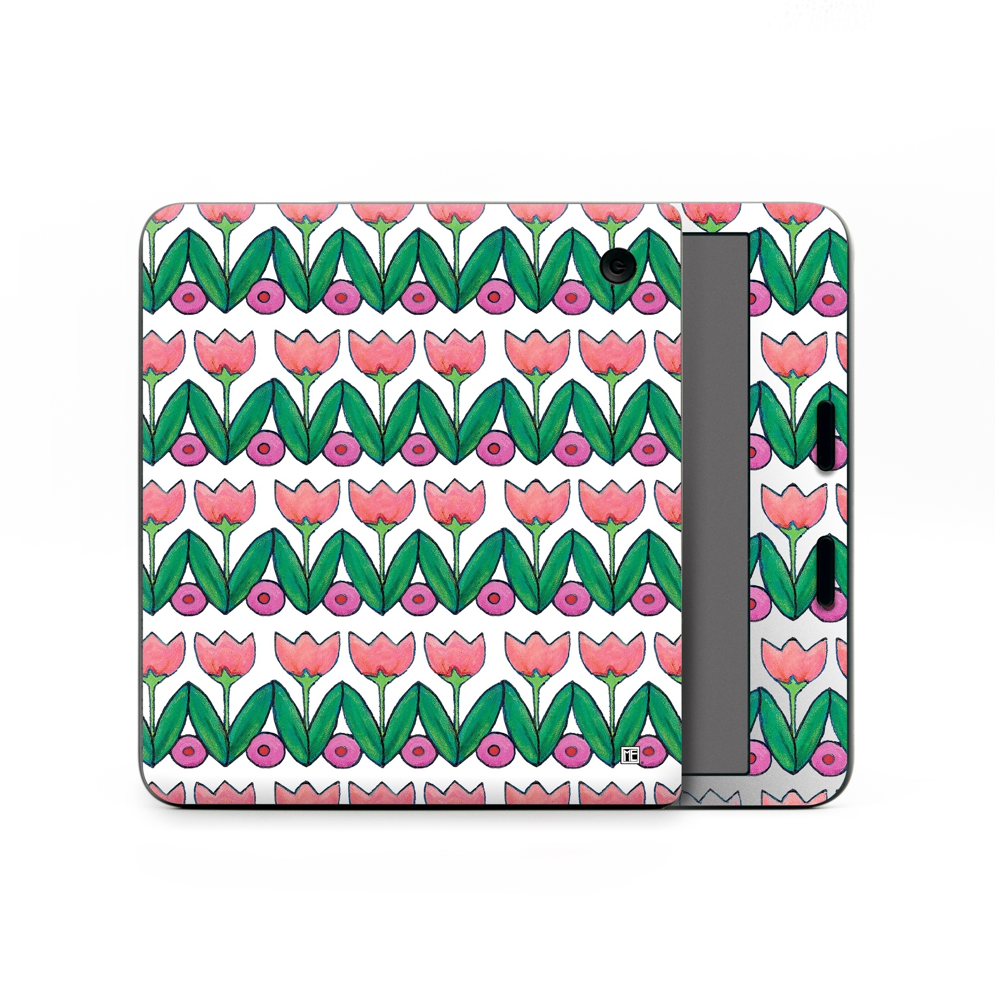 Kobo Libra Colour Skin design of Green, Rectangle, Textile, Botany, Line, Symmetry, Art, Font, Pattern, Magenta, with white, green, pink, purple colors
