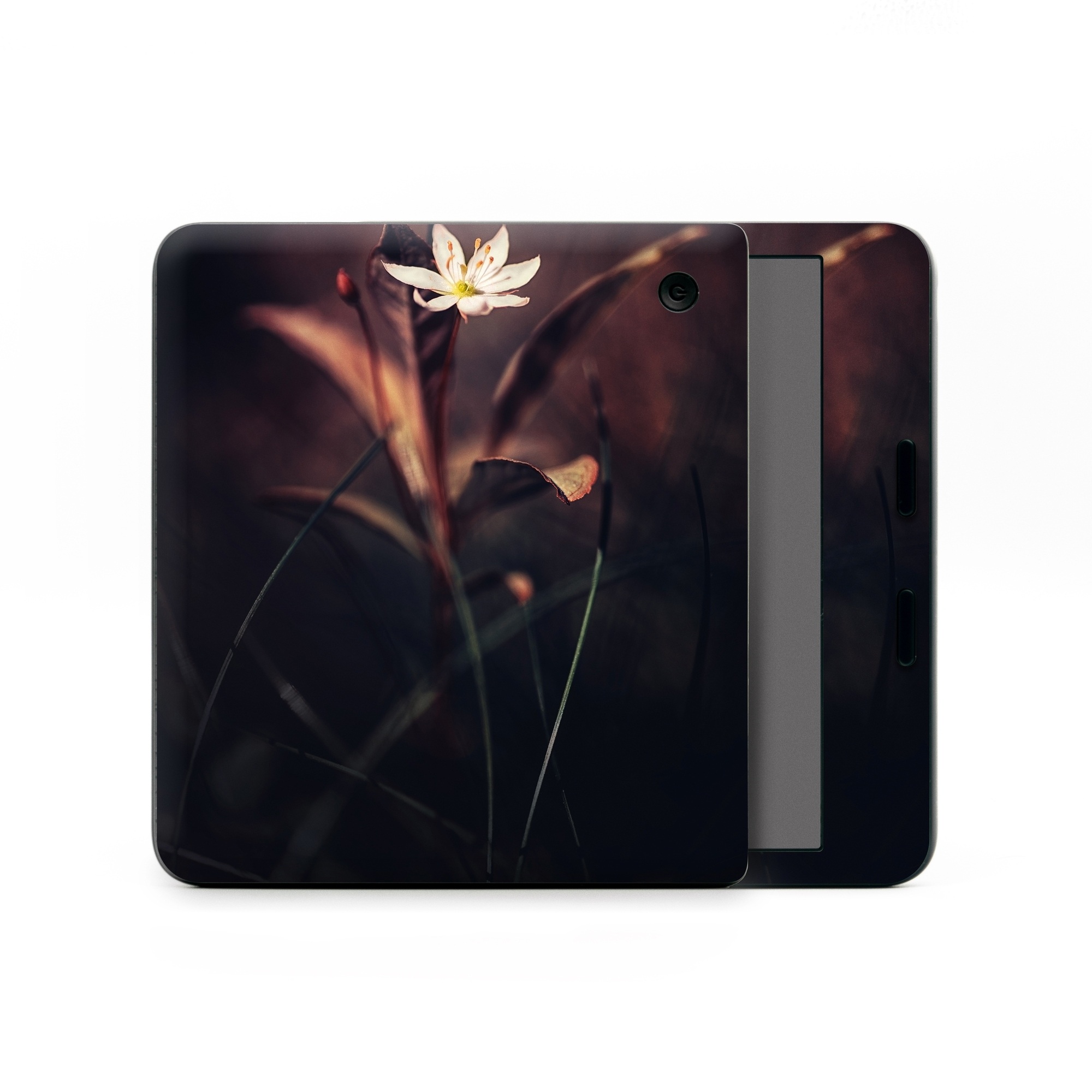 Kobo Libra Colour Skin design of Flower, Yellow, Light, Plant, Sky, Still life photography, Wildflower, Petal, Darkness, Spring, with black, red colors