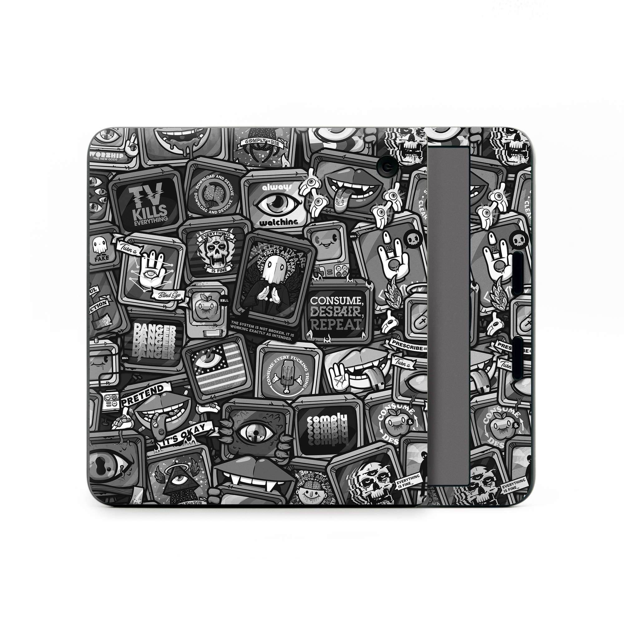 Kobo Libra Colour Skin design of Font, Text, Pattern, Black-and-white, Design, Photography, Stock photography, Illustration, Monochrome, Drawing, with black, white, gray colors