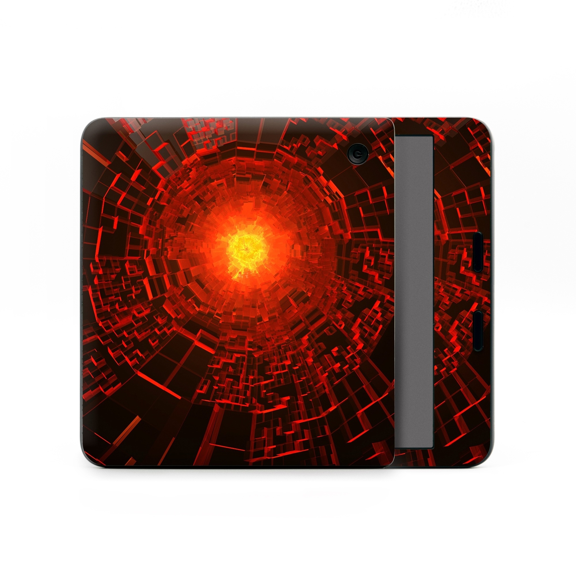 Kobo Libra Colour Skin design of Red, Fractal art, Light, Circle, Design, Art, Graphics, Symmetry, Pattern, Space, with black, red colors