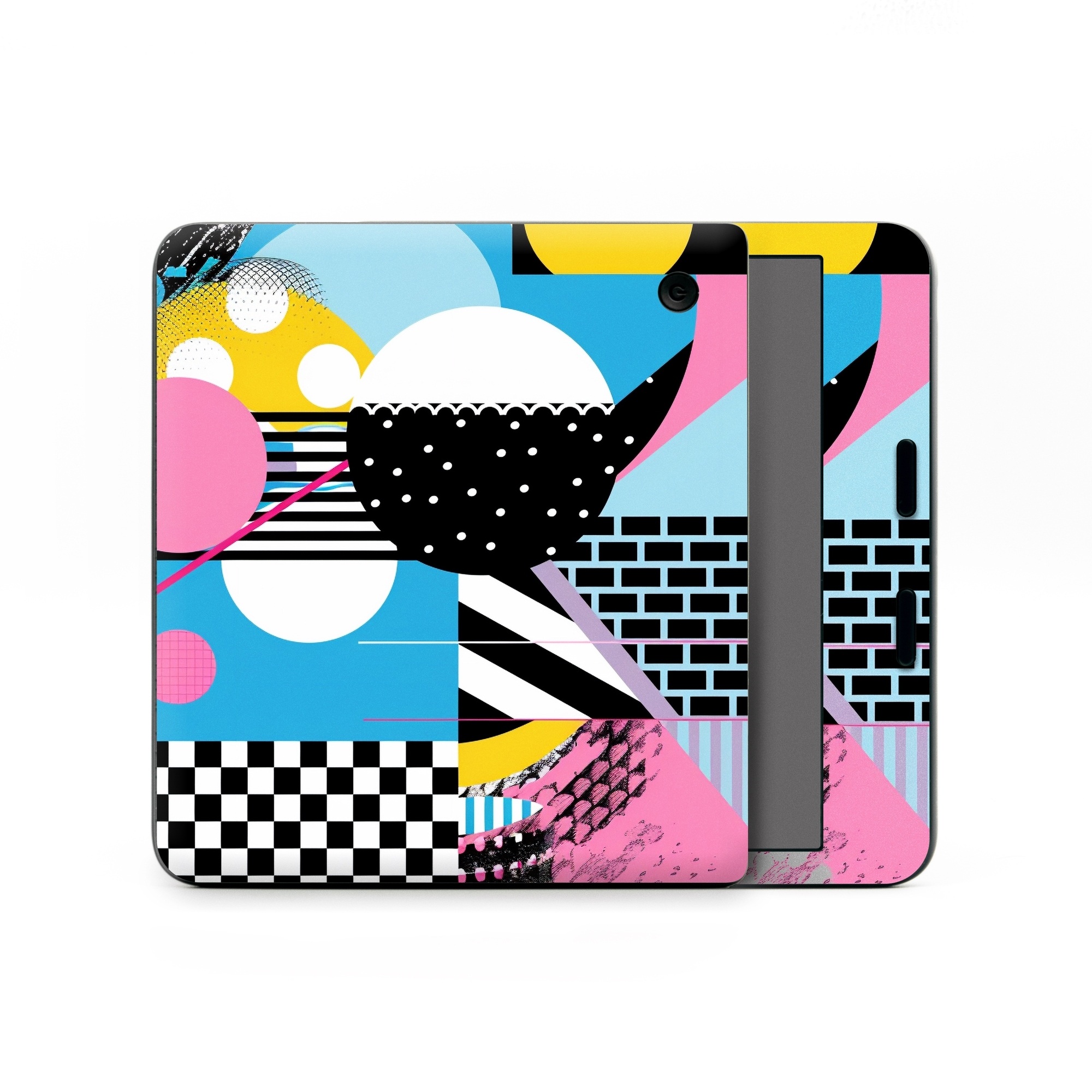 Kobo Libra Colour Skin design of White, Yellow, Art, Font, Pattern, Circle, Design, Creative arts, Graphics, Electric blue, with blue, pink, white, black, yellow colors