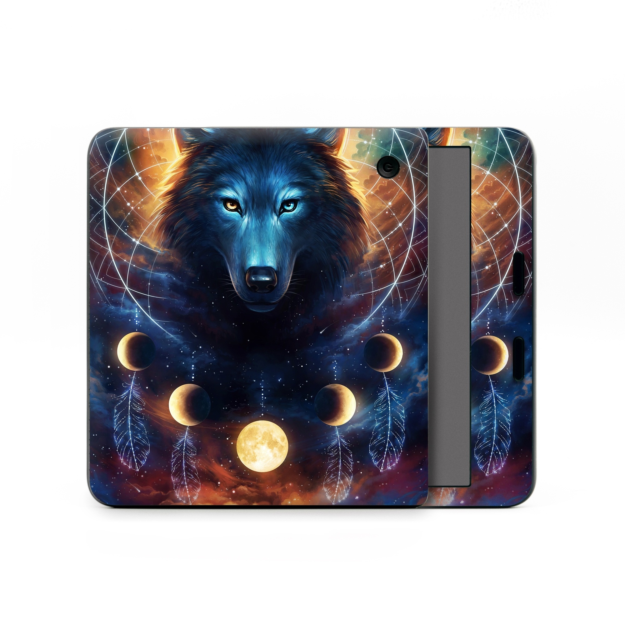Kobo Libra Colour Skin design of Light, Nature, Carnivore, Organism, Dog breed, Art, Electric blue, Space, Midnight, Illustration, with black, blue, yellow, orange, green, red, white colors