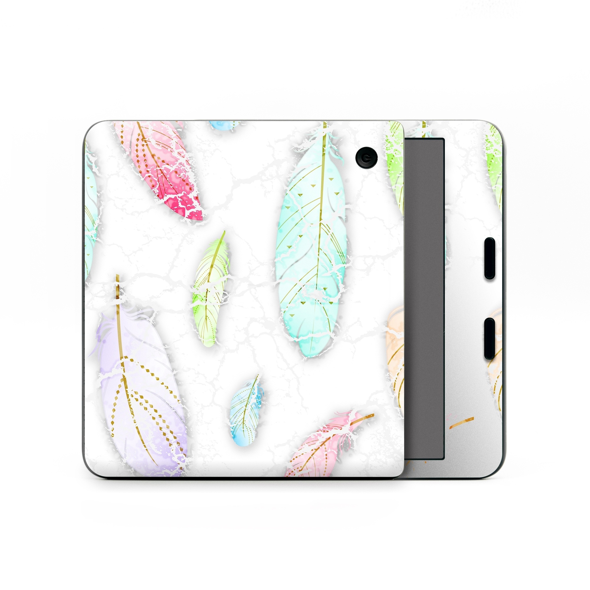 Kobo Libra Colour Skin design of Feather, Fashion accessory, Jewellery, with red, blue, green, purple, white, brown colors