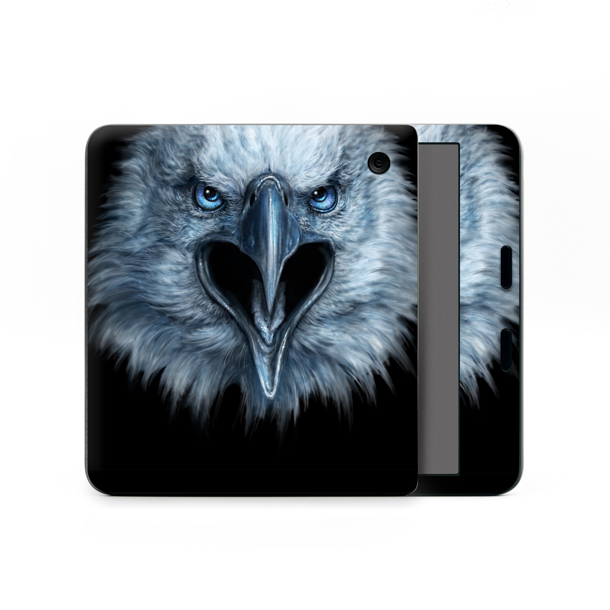 Kobo Libra Colour Skin design of Bird, Vertebrate, Bird of prey, Beak, Eagle, Wildlife, Organ, Close-up, Eye, Accipitriformes, with white, gray, black, blue colors