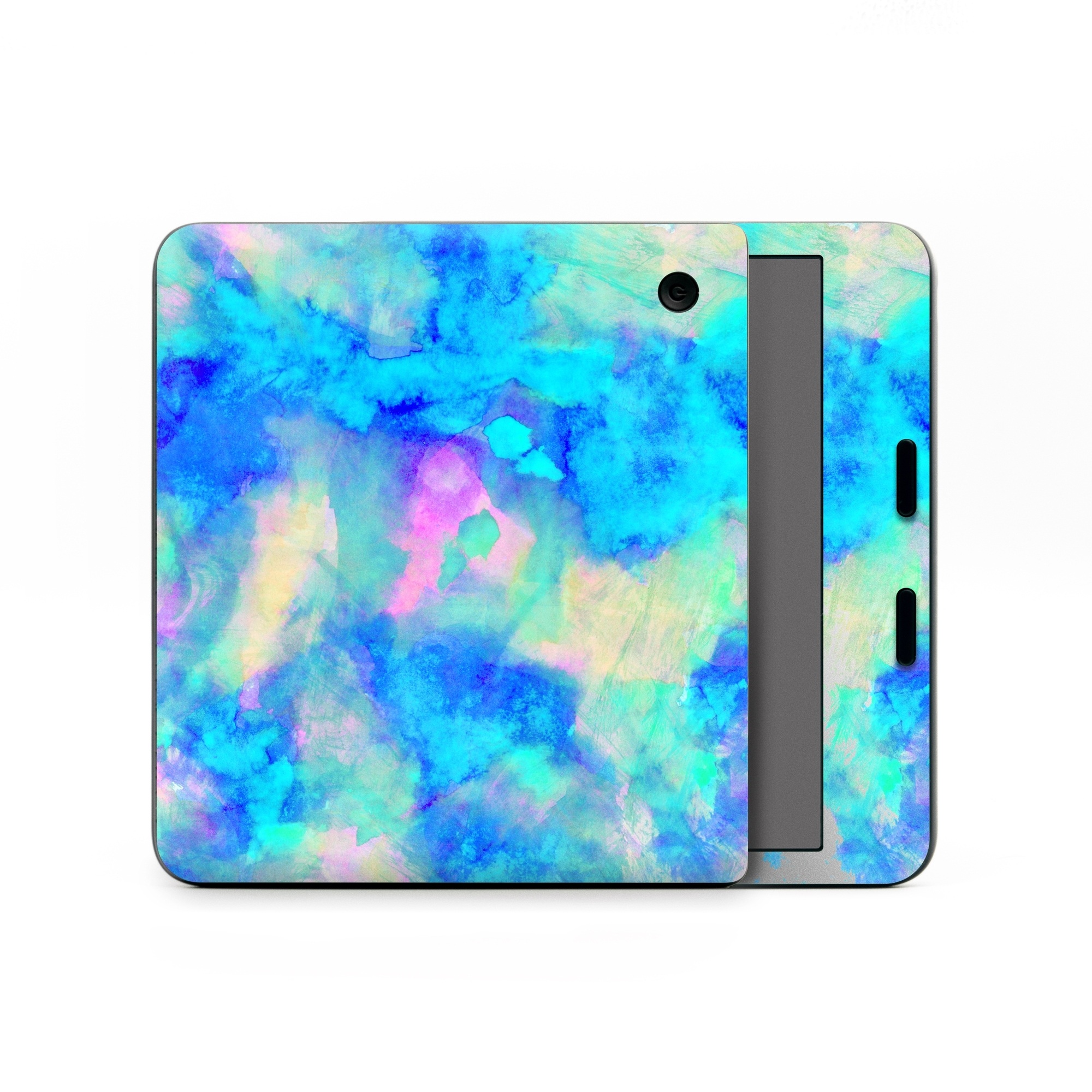 Kobo Libra Colour Skin design of Blue, Turquoise, Aqua, Pattern, Dye, Design, Sky, Electric blue, Art, Watercolor paint, with blue, purple colors
