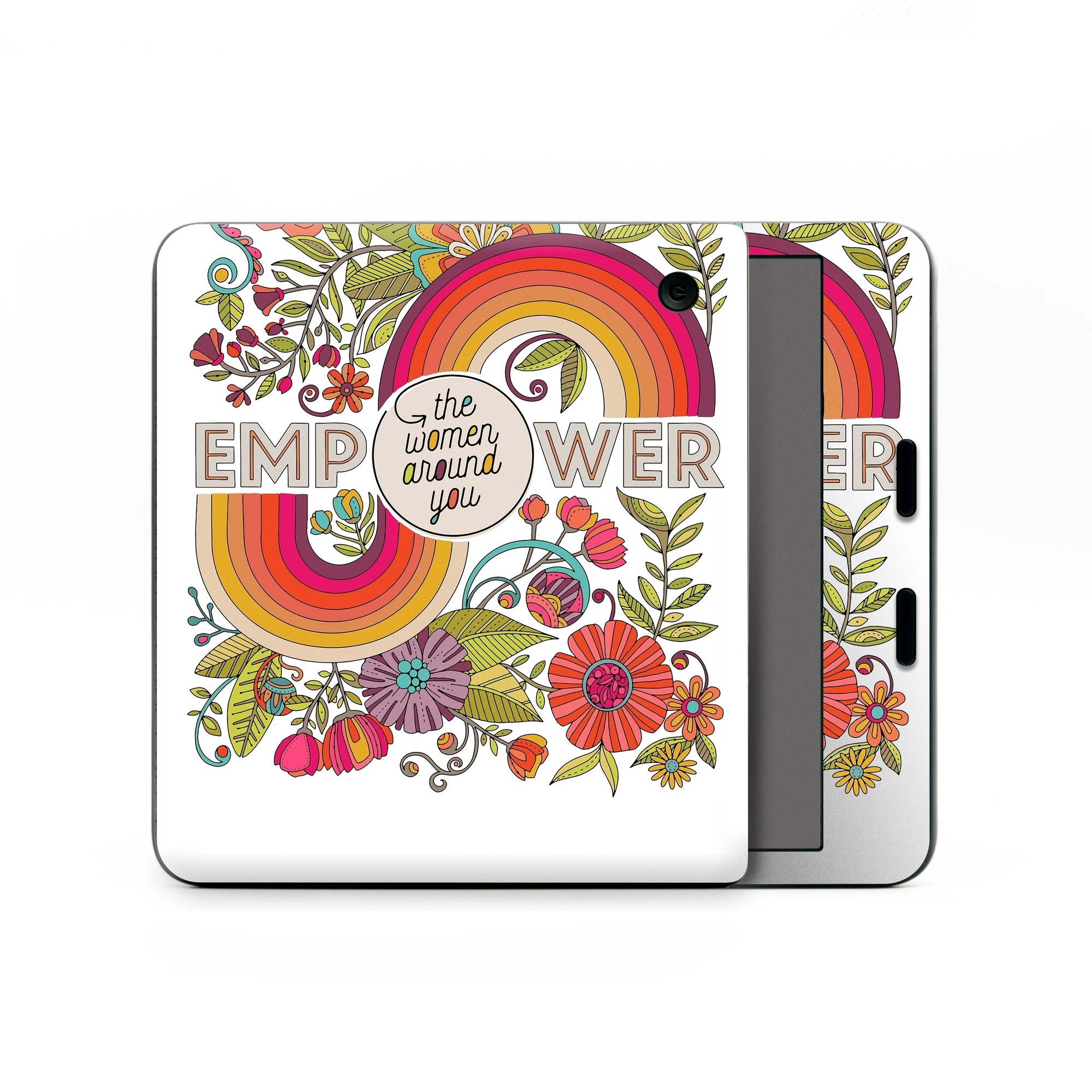 Kobo Libra Colour Skin design of Botany, Flower, Font, Creative arts, Petal, Circle, Pattern, Art, Visual arts, Floral design, with white, red, yellow, orange, green, blue colors