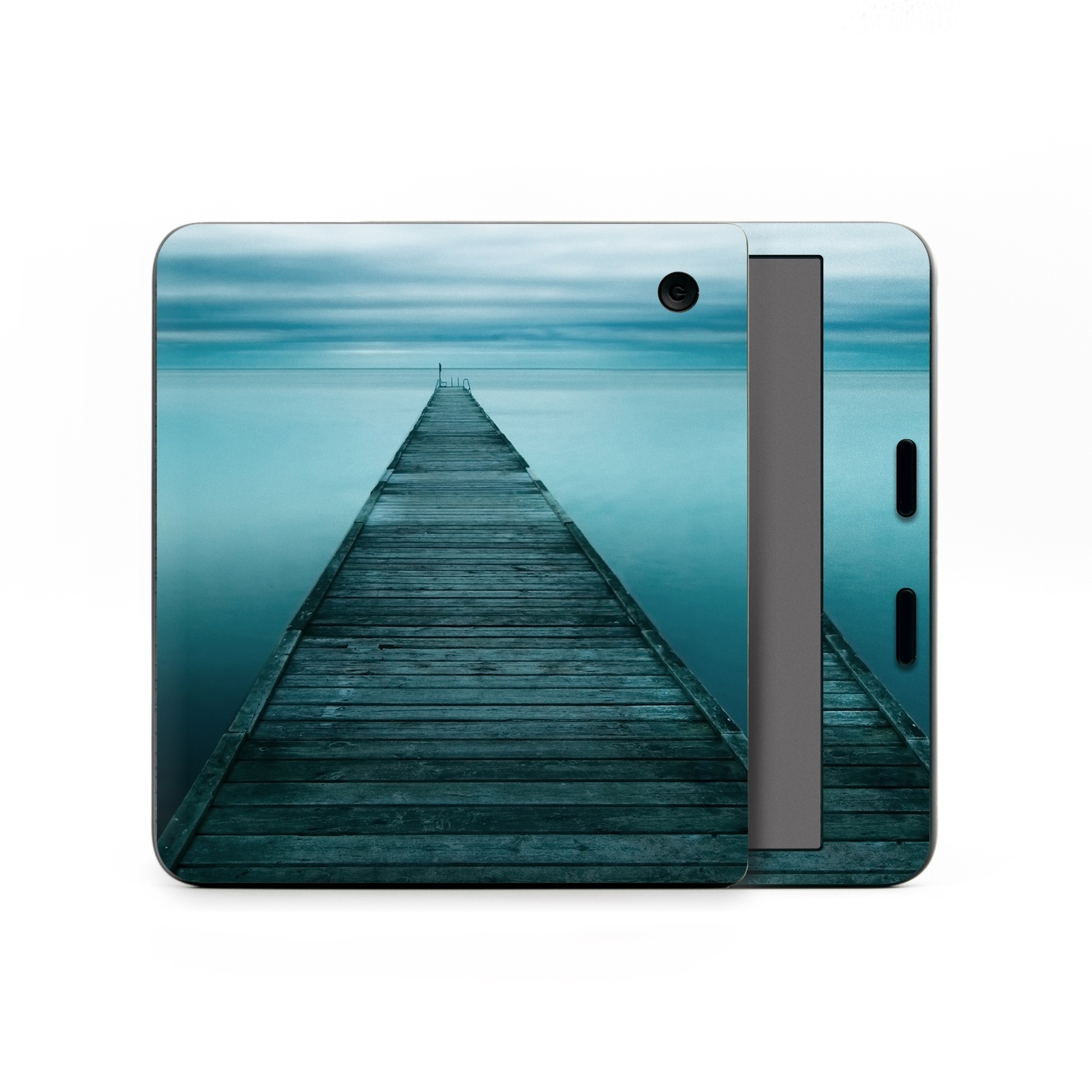 Kobo Libra Colour Skin design of Sea, Water, Horizon, Sky, Blue, Ocean, Daytime, Calm, Fixed link, Symmetry, with black, blue, gray colors