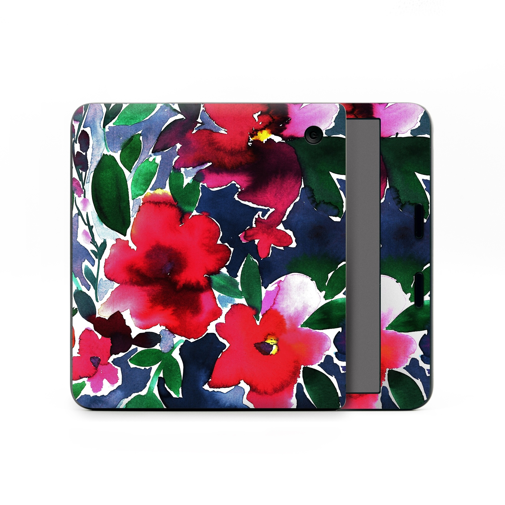 Kobo Libra Colour Skin design of Flower, Petal, Red, Plant, Pattern, Pink, Purple, Flowering plant, Botany, Design, with red, green, pink, blue colors