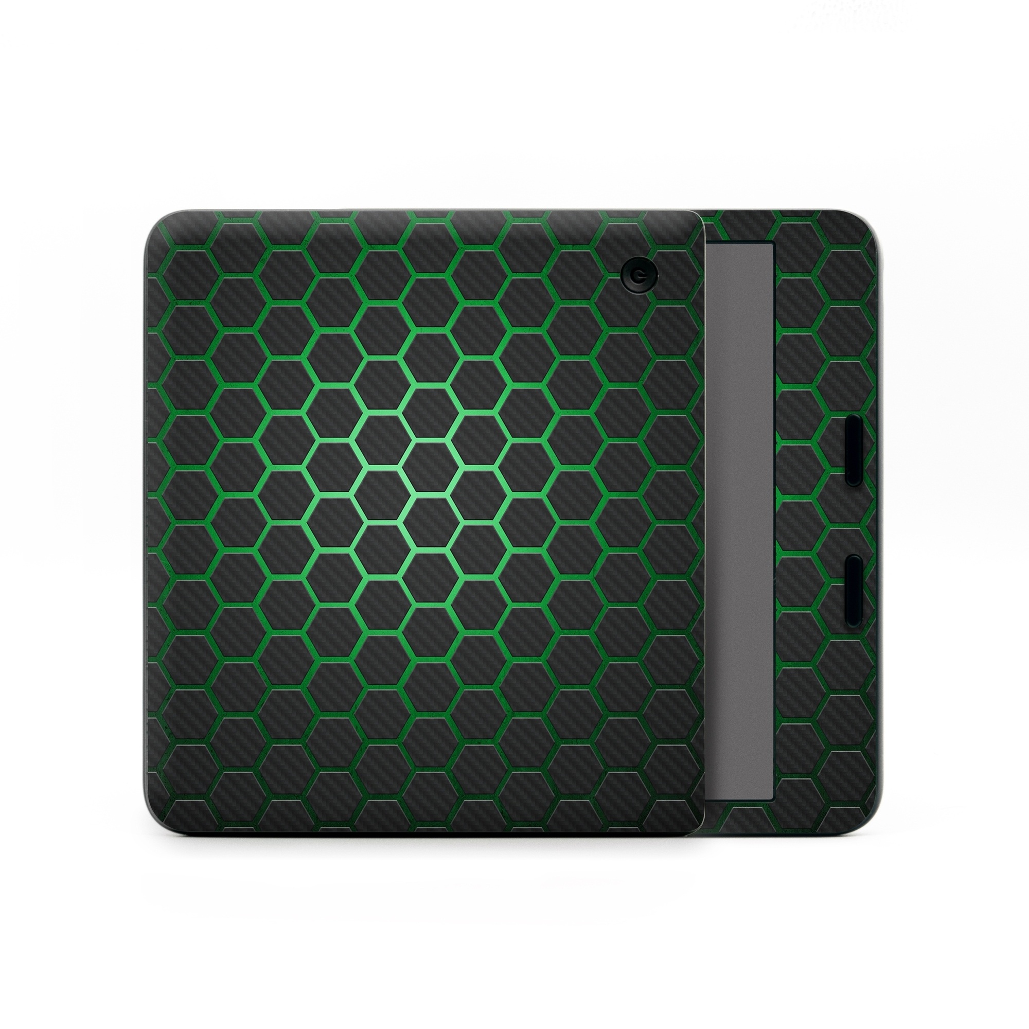 Kobo Libra Colour Skin design of Pattern, Metal, Design, Carbon, Space, Circle, with black, gray, green colors