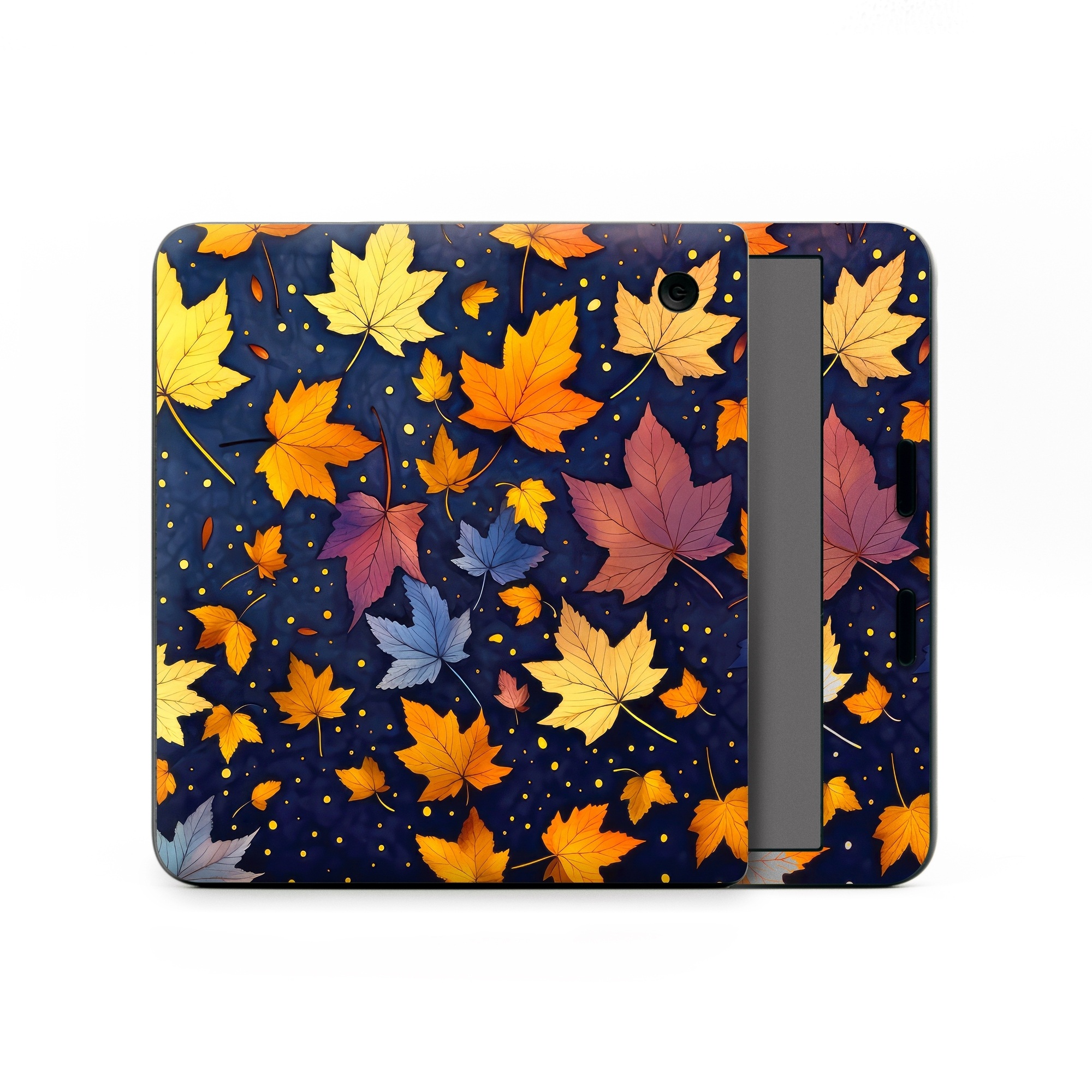 Kobo Libra Colour Skin design of Orange, Line, Pattern, Electric blue, Symmetry, Groundcover, Flowering plant, Design, Flower, Art, with yellow, orange, red, black, blue, purple colors