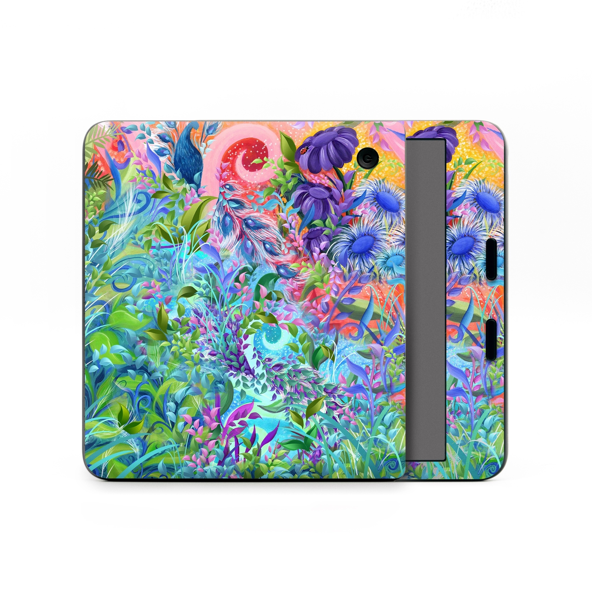 Kobo Libra Colour Skin design of Psychedelic art, Painting, Art, Acrylic paint, Pattern, Modern art, Visual arts, Textile, Design, Organism, with gray, blue, green, pink colors