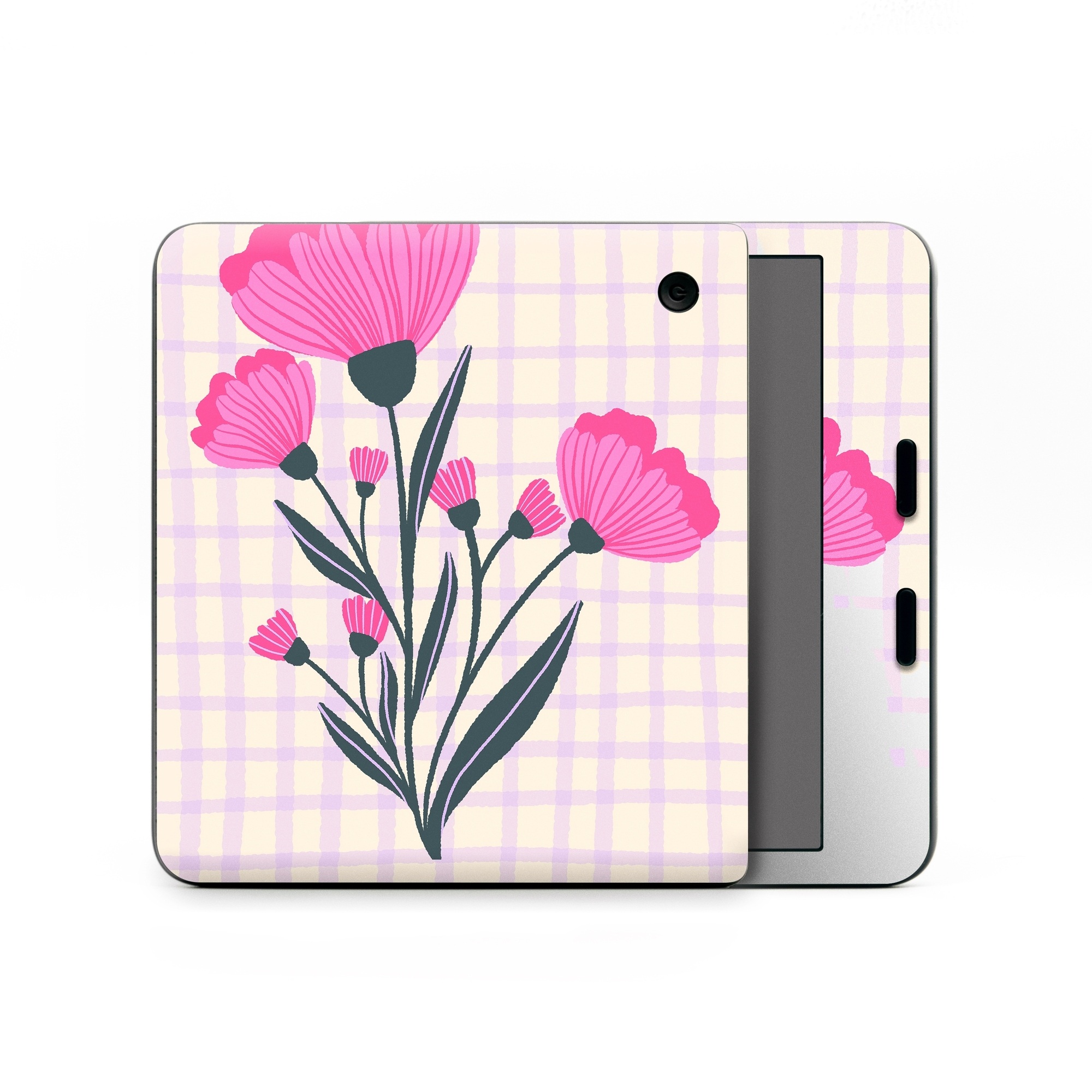 Kobo Libra Colour Skin design of Flower, Plant, Petal, Product, Dishware, Textile, Creative arts, Pink, Art, Magenta, with white, green, pink, purple colors
