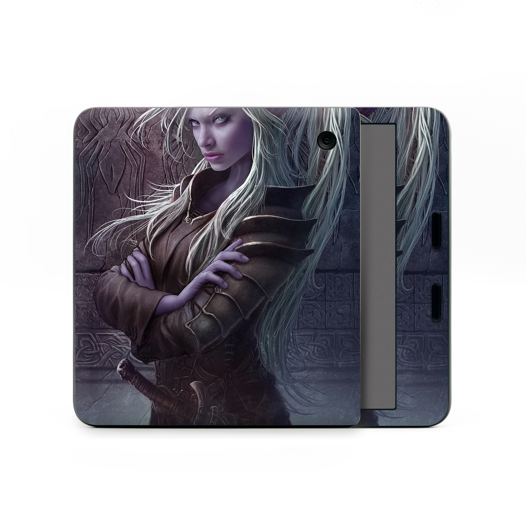 Kobo Libra Colour Skin design of Cg artwork, Beauty, Purple, Lady, Illustration, Fictional character, Long hair, Photography, Art, Portrait, with black, gray, purple colors