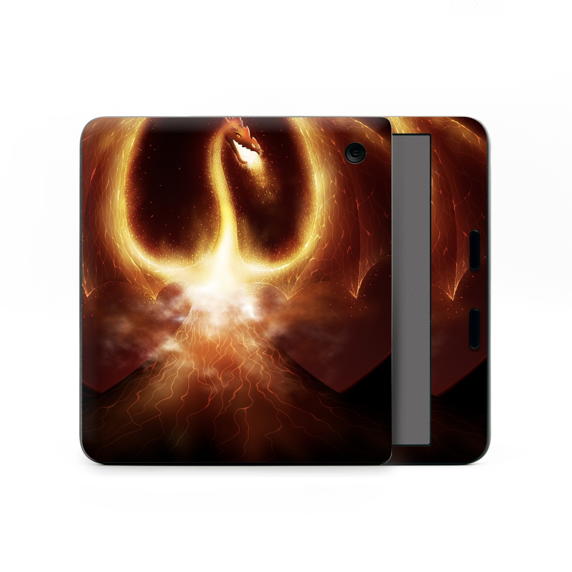 Kobo Libra Colour Skin design of Light, Atmosphere, Orange, Space, Heat, Sky, Darkness, Art, Geological phenomenon, Universe, with black, red, green, pink colors