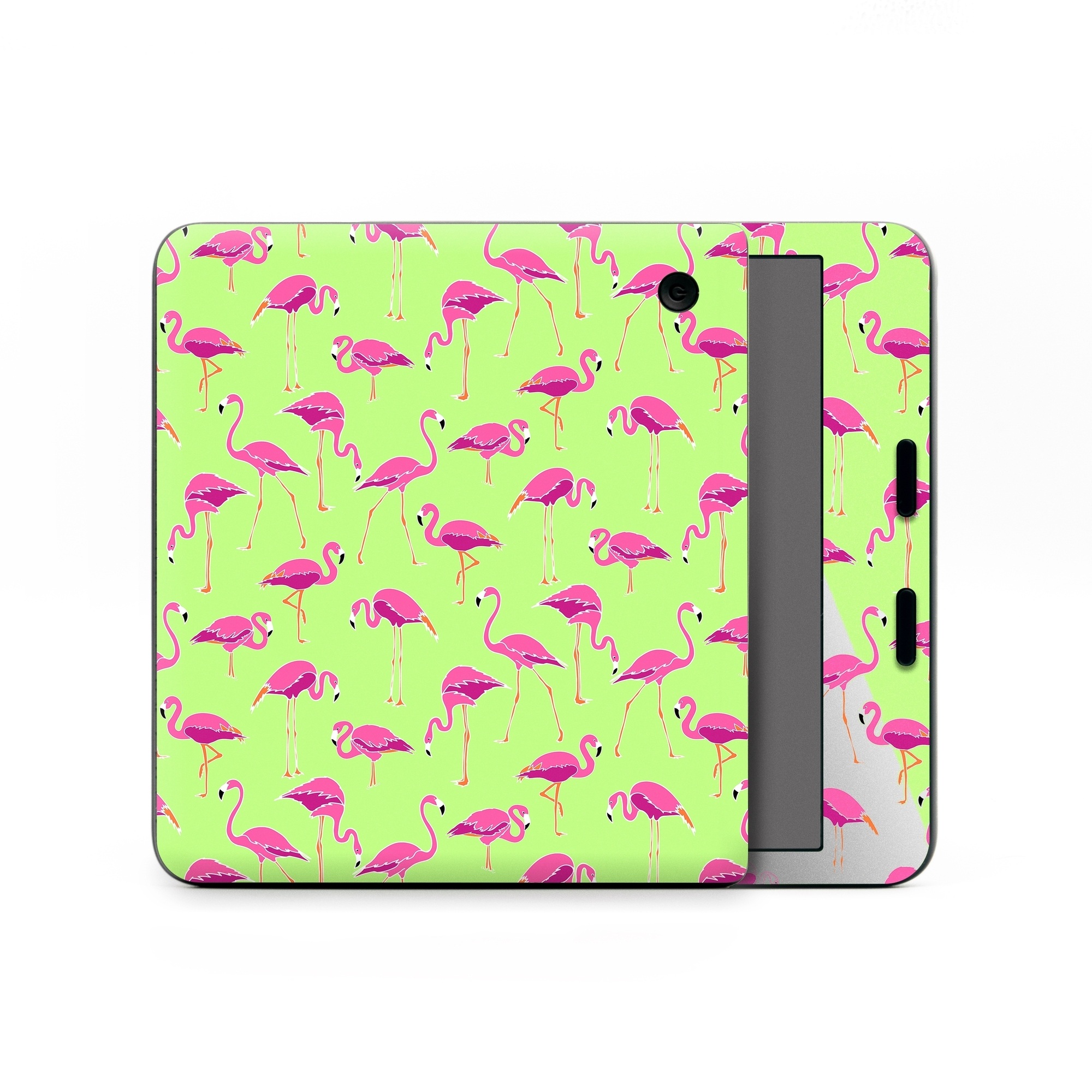 Kobo Libra Colour Skin design of Pink, Green, Red, Pattern, Wrapping paper, Textile, Design, Flamingo, Line, with pink, green colors
