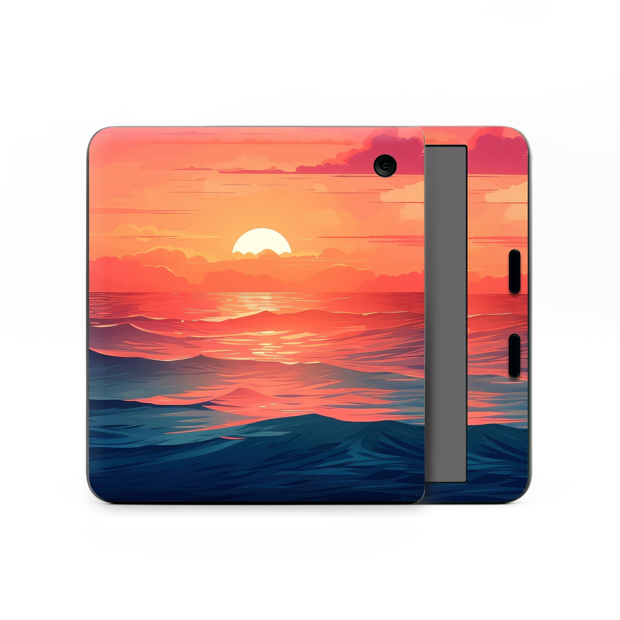 Kobo Libra Colour Skin design of Cloud, Sky, Atmosphere, Daytime, Afterglow, Ecoregion, Nature, Dusk, Water, Orange, with blue, red, yellow, orange, pink, black, purple colors