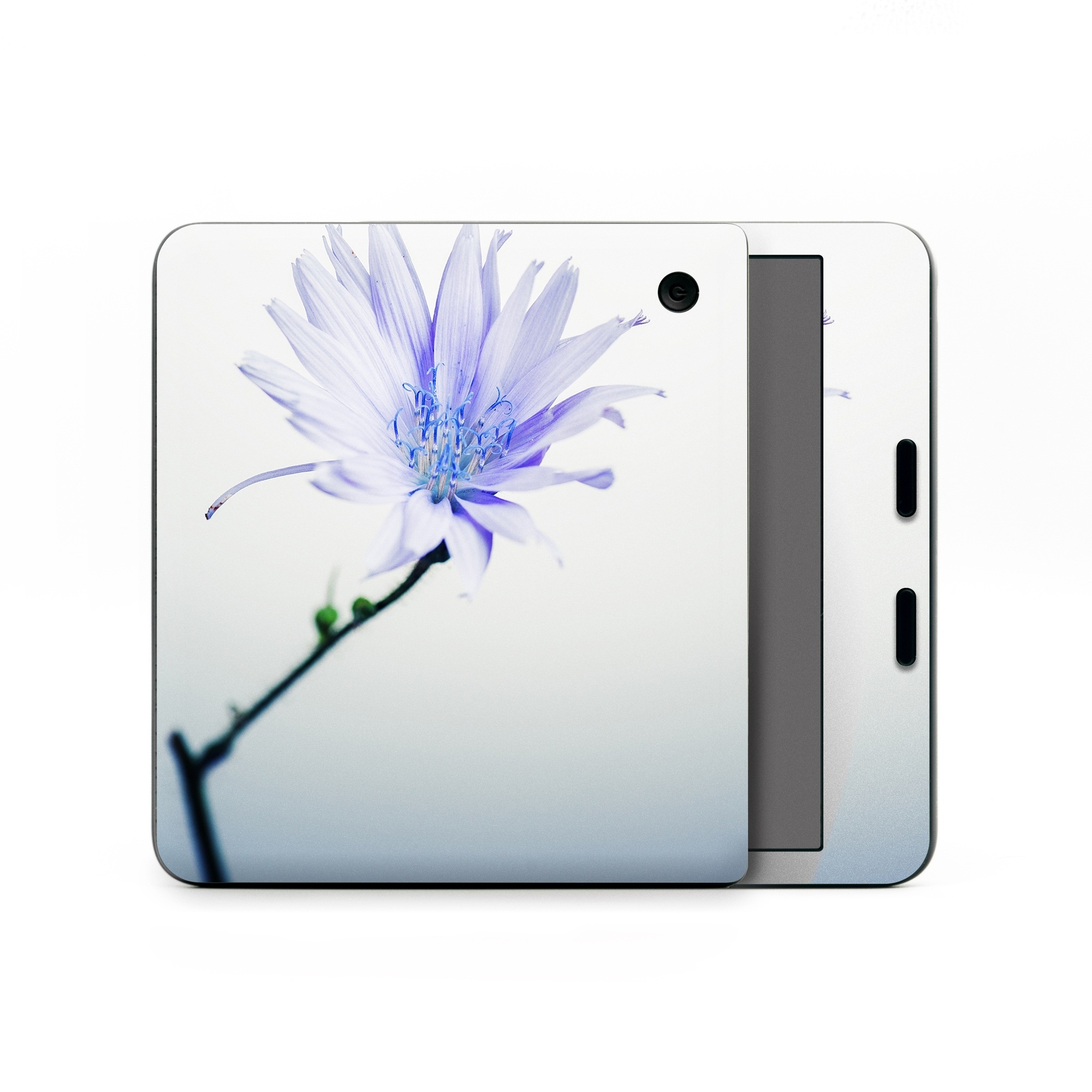 Kobo Libra Colour Skin design of Blue, Flower, Plant, Petal, Close-up, Macro photography, Flowering plant, Herbaceous plant, Wildflower, Photography, with gray, white, yellow colors