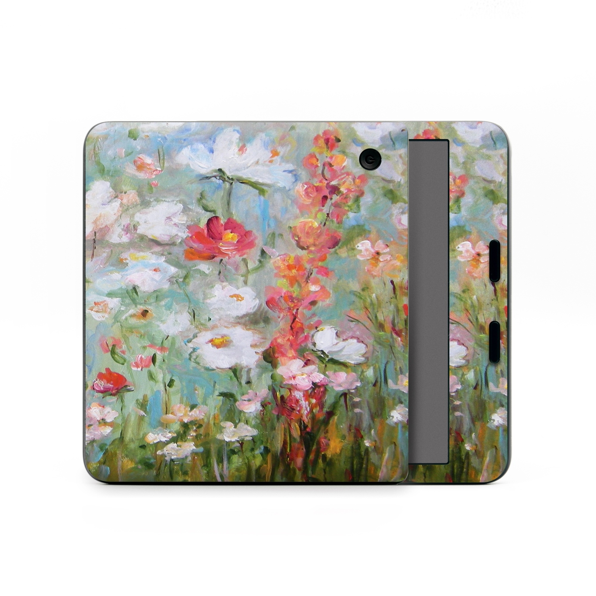 Kobo Libra Colour Skin design of Flower, Painting, Watercolor paint, Plant, Modern art, Wildflower, Botany, Meadow, Acrylic paint, Flowering plant, with gray, black, green, red, blue colors