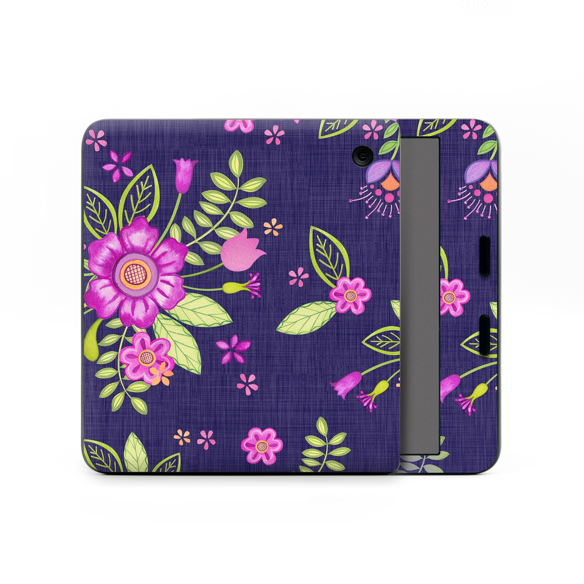 Kobo Libra Colour Skin design of Pink, Pattern, Magenta, Purple, Violet, Floral design, Lilac, Textile, Visual arts, Pedicel, with black, gray, purple, green, blue colors