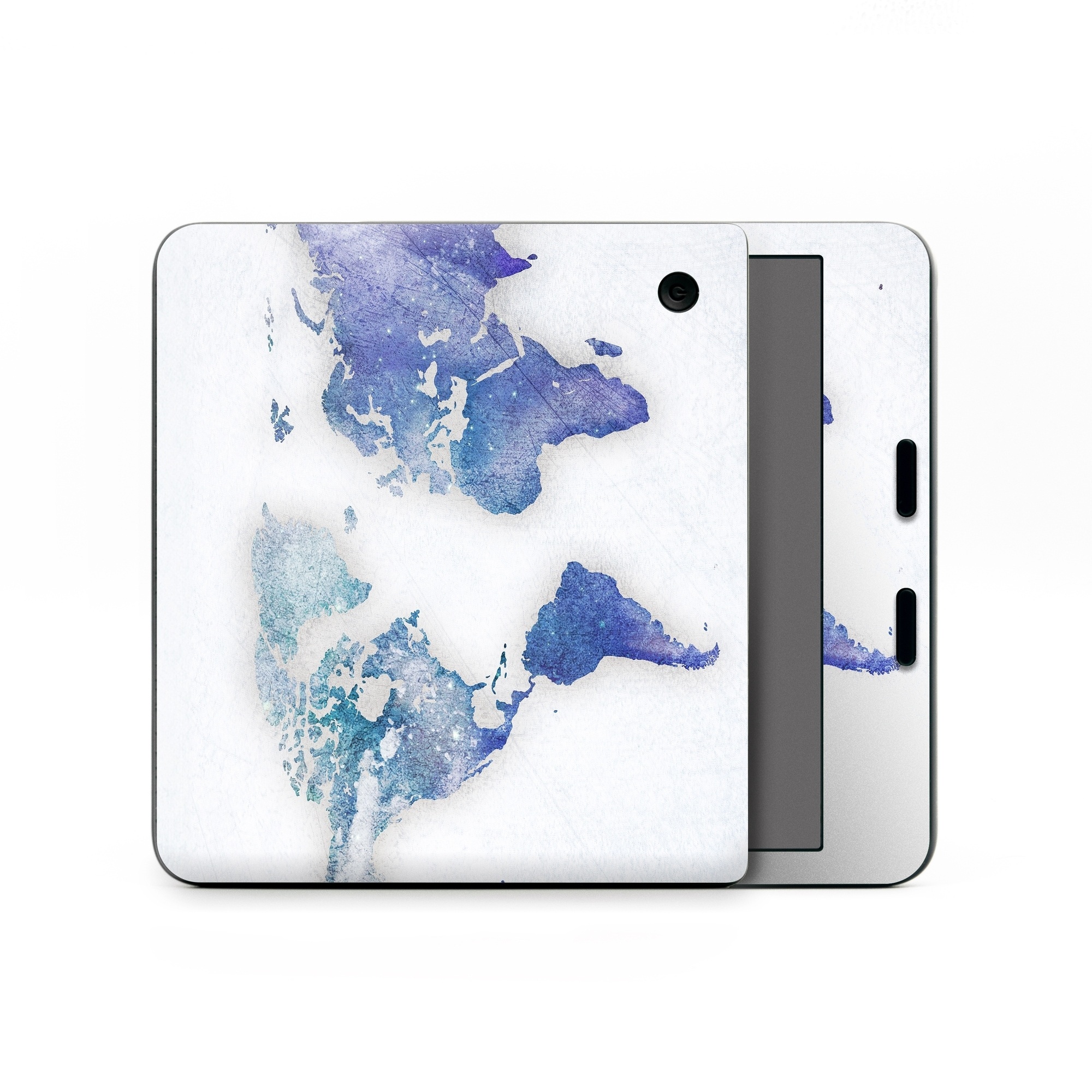 Kobo Libra Colour Skin design of World, Map, Watercolor paint, Illustration, with white, blue, purple colors