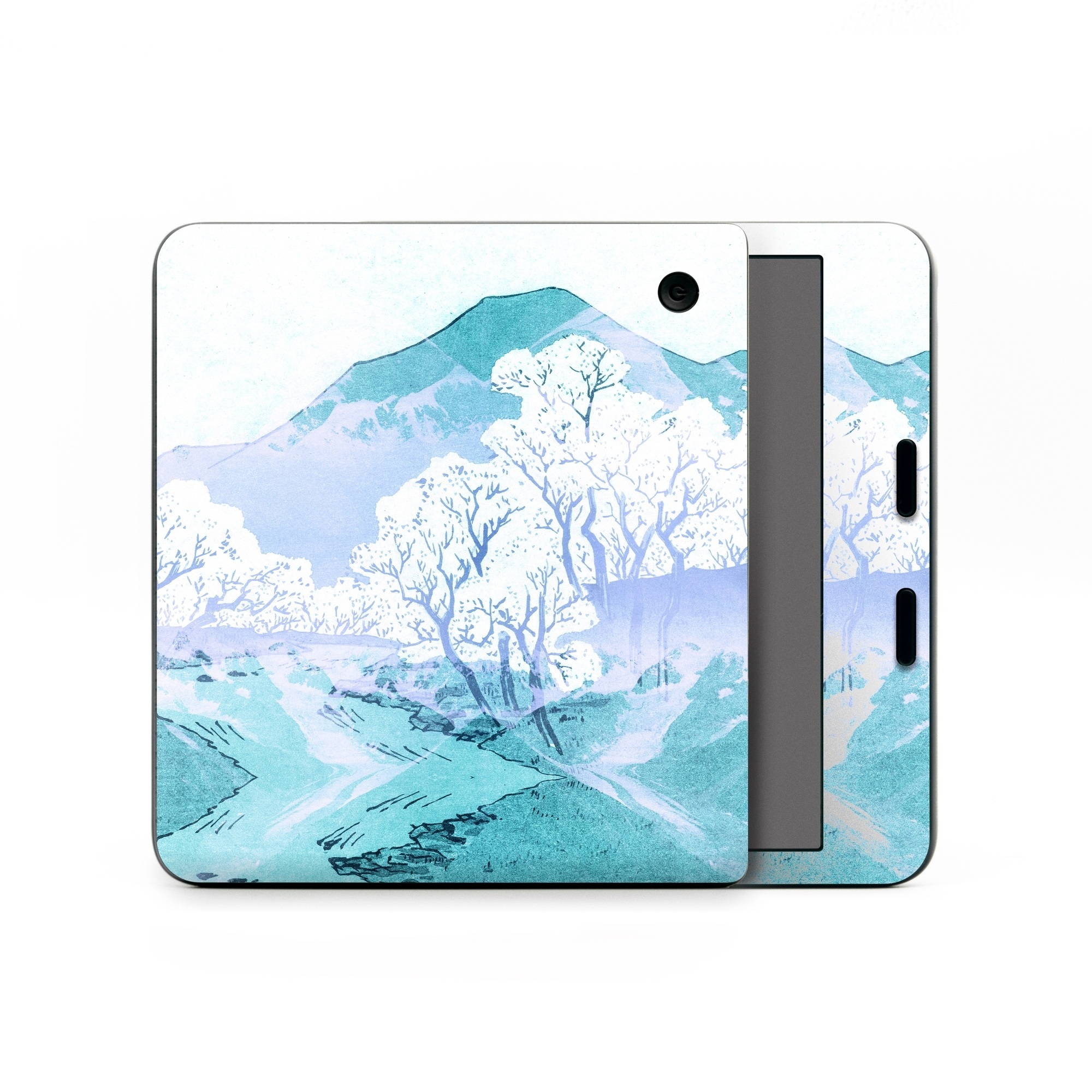 Kobo Libra Colour Skin design of Polar ice cap, Mountainous landforms, Glacial landform, Natural landscape, Mountain, Glacial lake, Glacier, Ice cap, Ice, Water, with white, blue, black colors