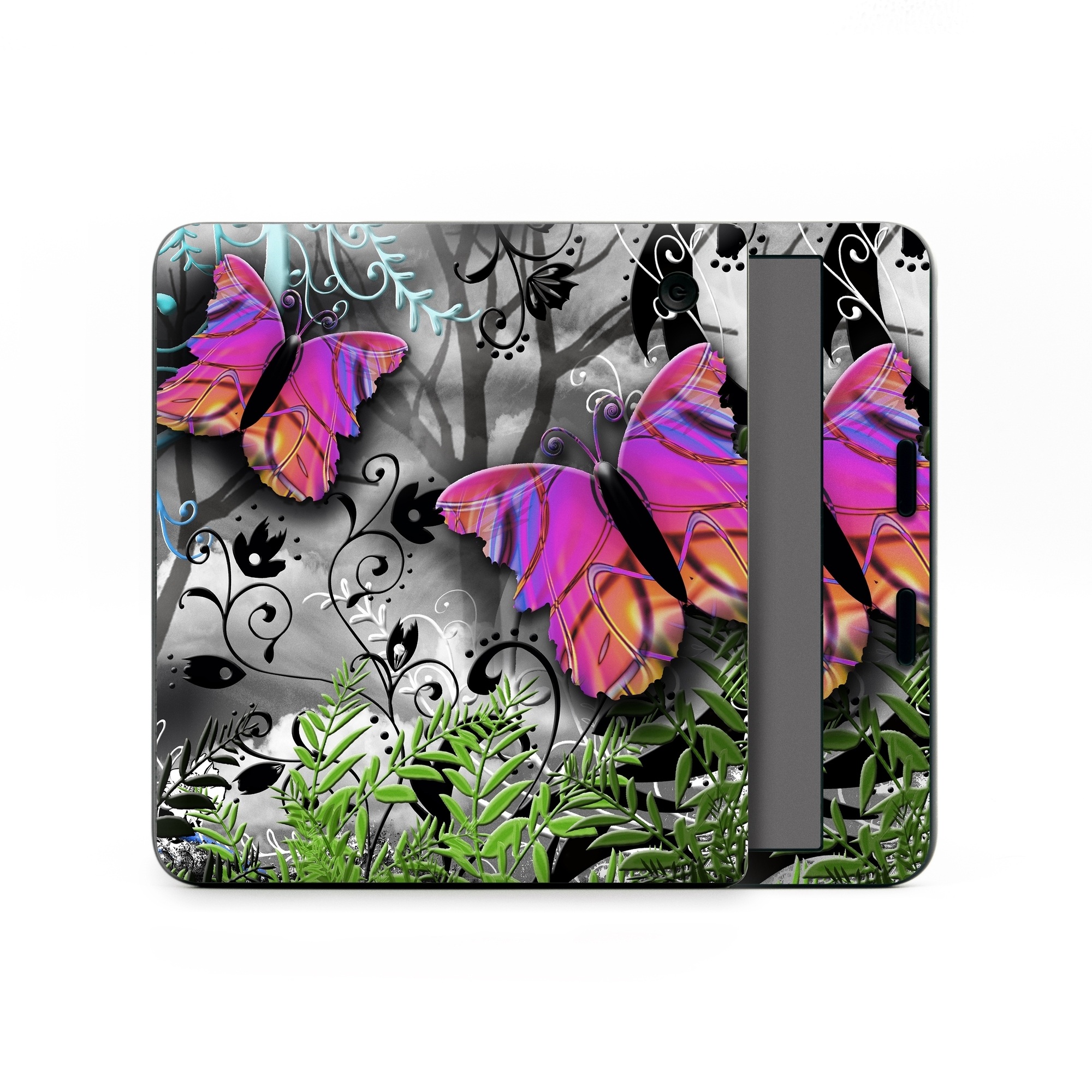Kobo Libra Colour Skin design of Butterfly, Pink, Purple, Violet, Organism, Spring, Moths and butterflies, Botany, Plant, Leaf, with black, gray, green, purple, red colors