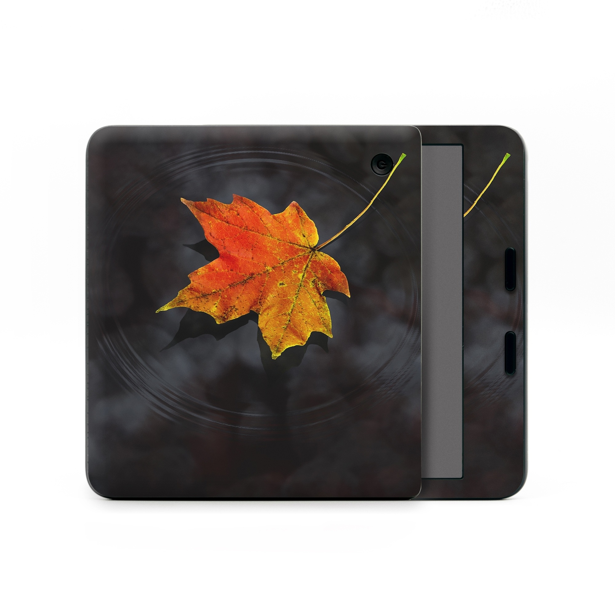 Kobo Libra Colour Skin design of Leaf, Maple leaf, Tree, Black maple, Sky, Yellow, Deciduous, Orange, Autumn, Red, with black, red, green colors