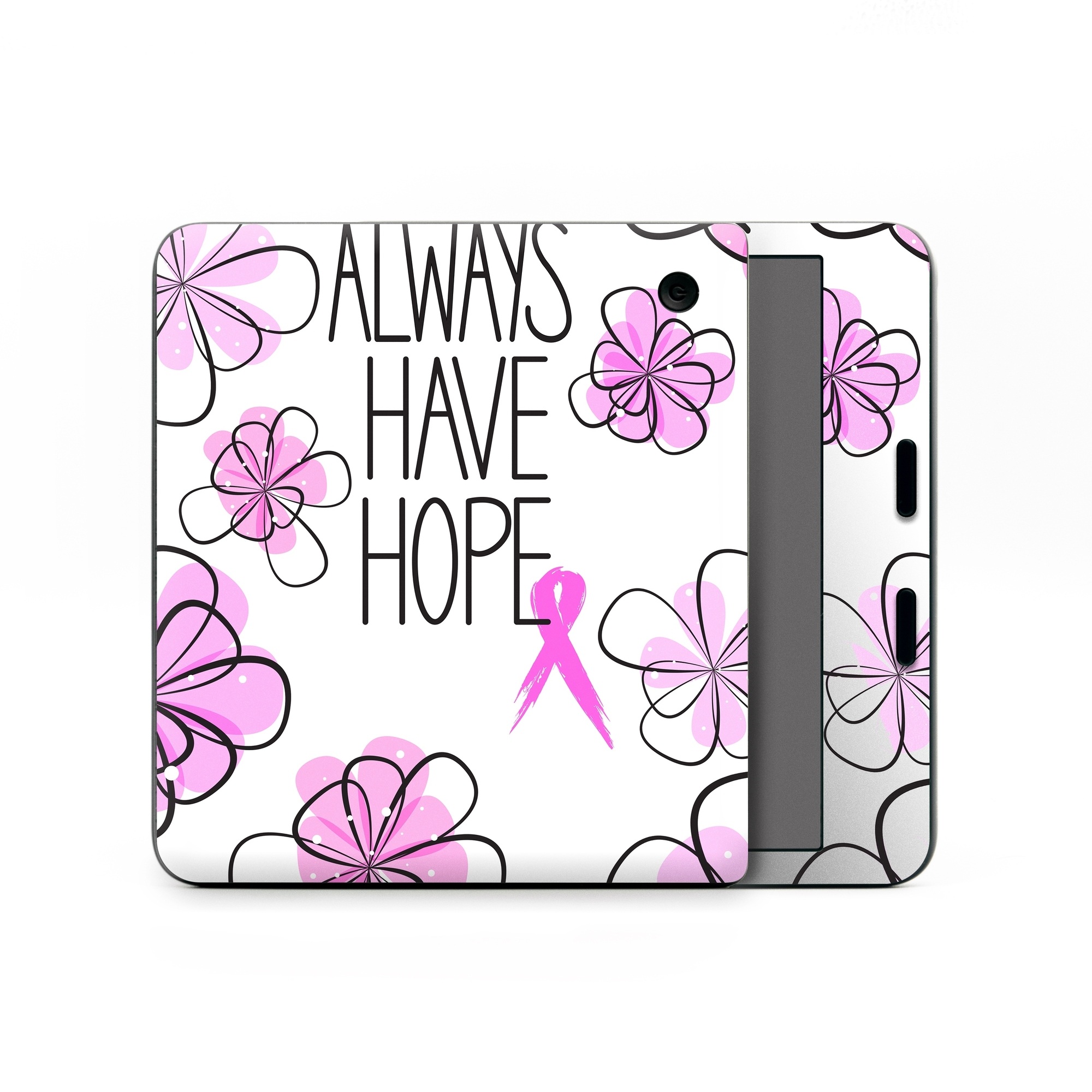 Kobo Libra Colour Skin design of Pink, Purple, Text, Petal, Line, Magenta, Leaf, Design, Pattern, Plant, with white, gray, pink, black, purple colors