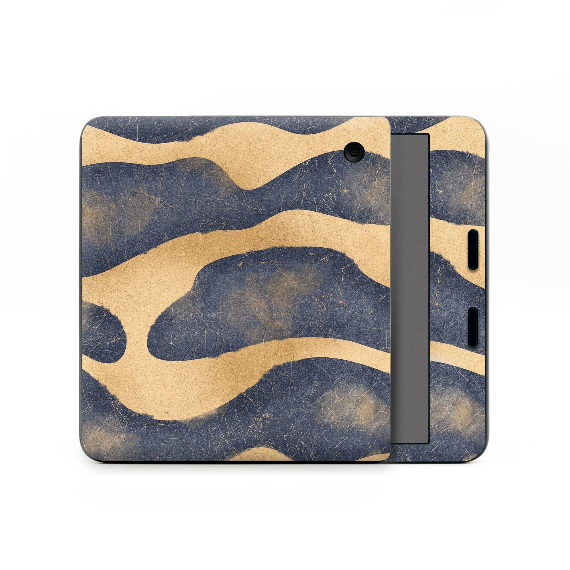 Kobo Libra Colour Skin design of Art, Painting, Pattern, Font, Landscape, Dune, Illustration, Aeolian landform, Sand, Visual arts, with blue, brown colors