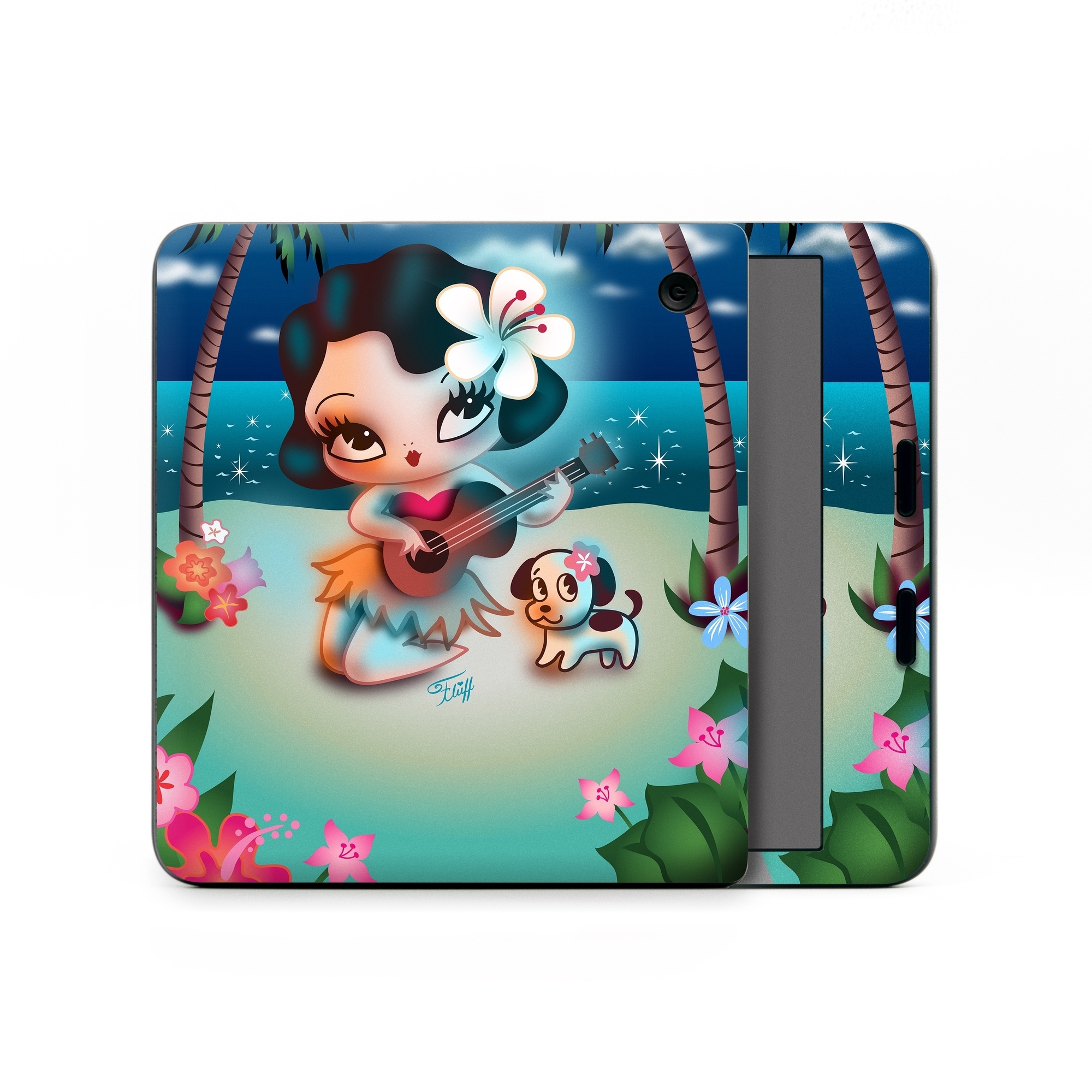 Kobo Libra Colour Skin design of Cartoon, Animated cartoon, Illustration, Animation, Fictional character, Plant, Art, Clip art, with blue, white, brown, pink, green, yellow, red colors