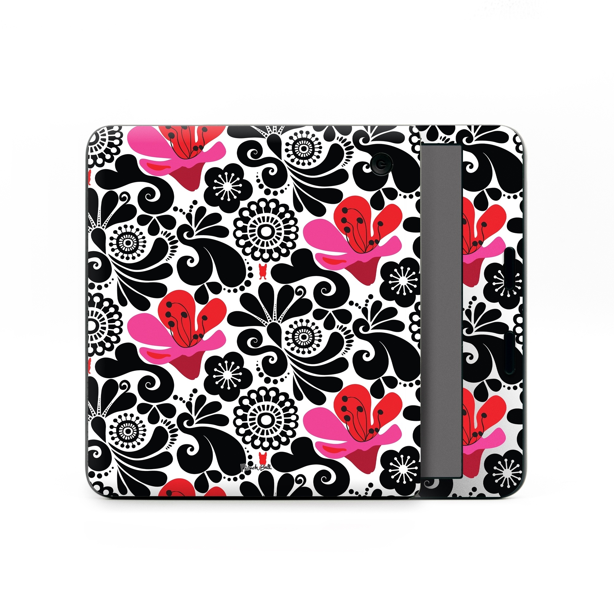 Kobo Libra Colour Skin design of White, Product, Green, Botany, Petal, Textile, Pink, Creative arts, Line, Magenta, with black, white, pink, red colors