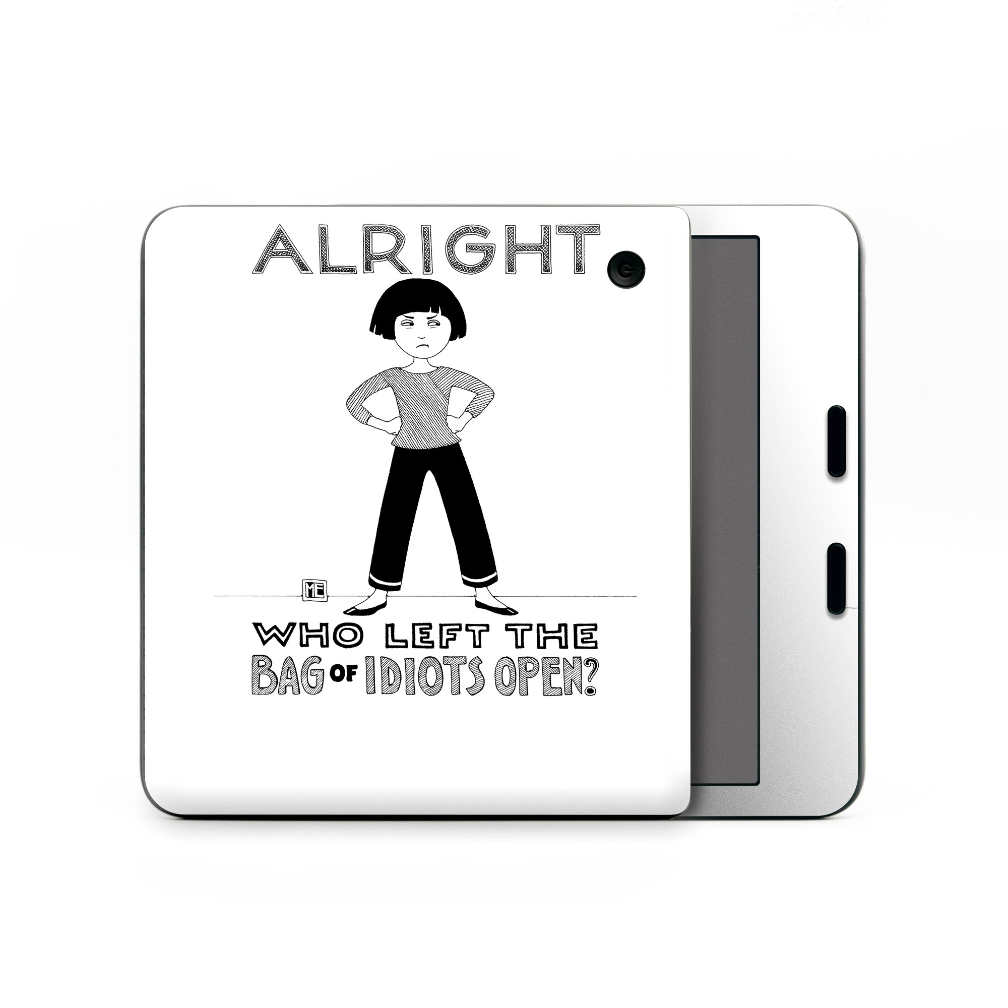 Kobo Libra Colour Skin design of Font, Poster, Illustration, with black, white colors