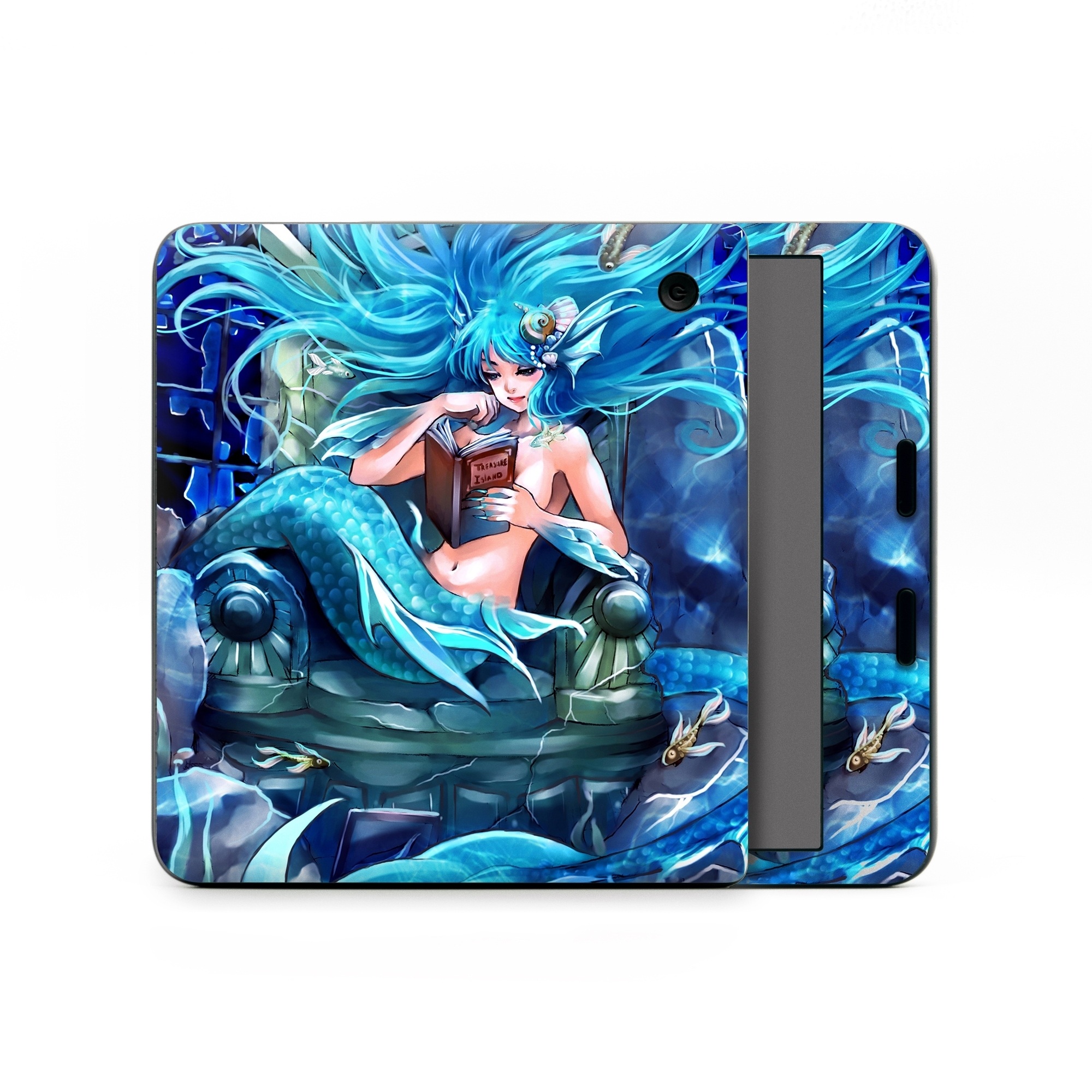 Kobo Libra Colour Skin design of Cg artwork, Fictional character, Electric blue, Illustration, Art, Mythology, Dragon, Games, Mythical creature, with blue, black, yellow, white colors