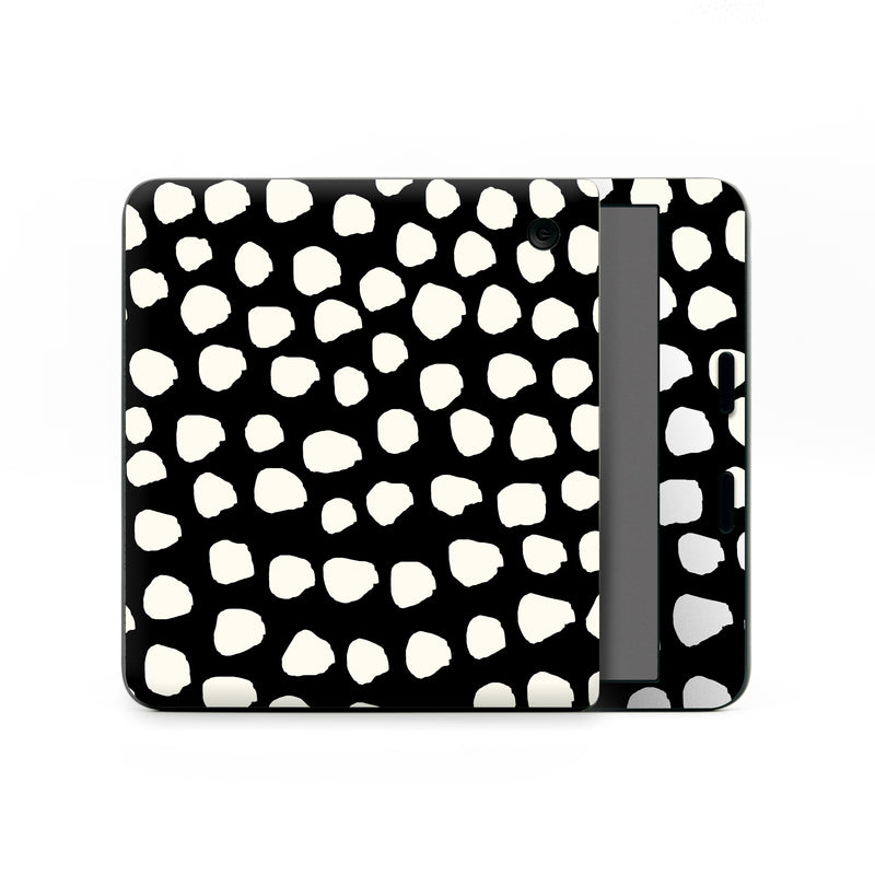 Kobo Libra Colour Skin design of White, Black and white, Monochrome, Pattern, Polka dot, with black, white colors