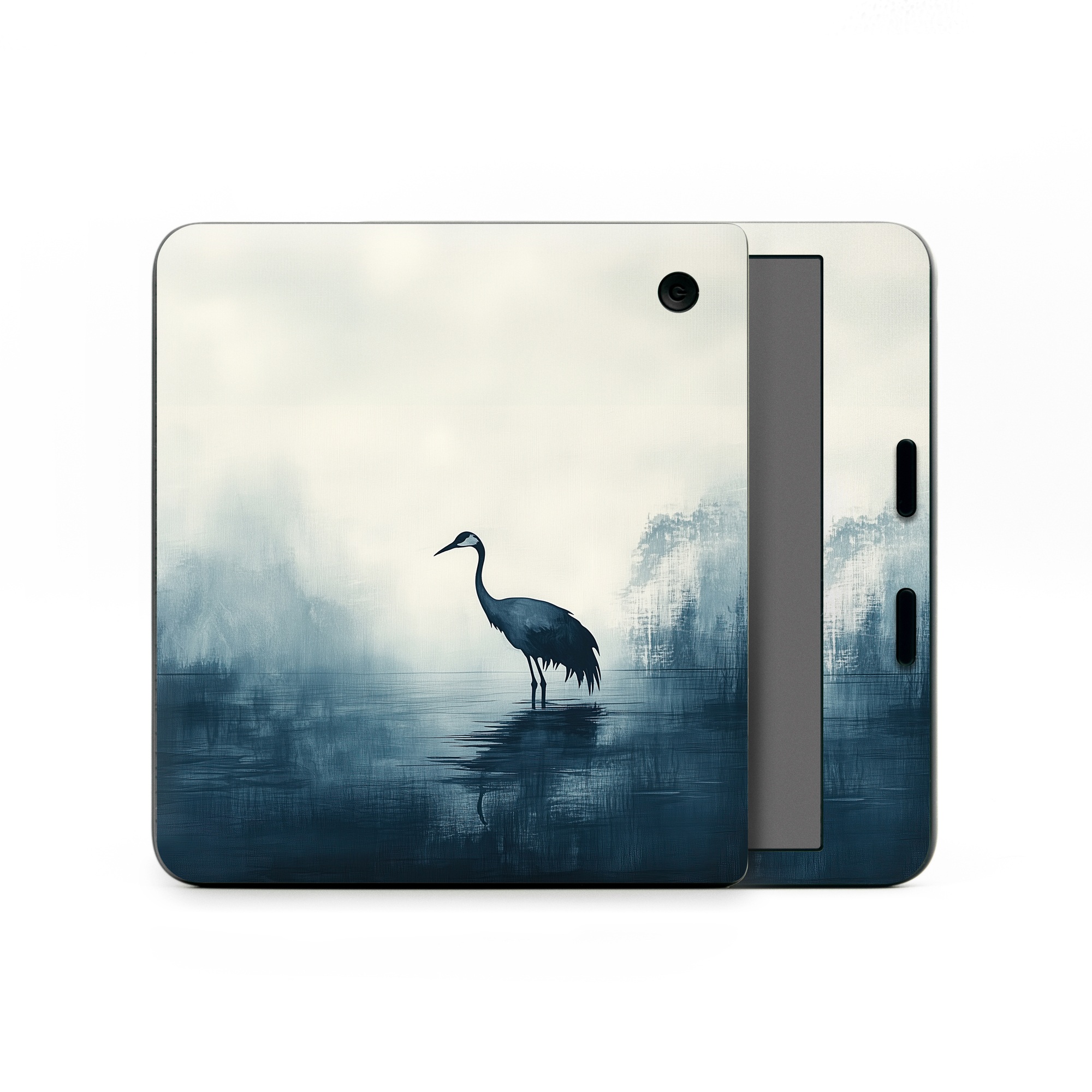 Kobo Libra Colour Skin design of Bird, Water, Beak, Feather, Natural landscape, Pelecaniformes, Sky, Wing, Water bird, Heron, with black, blue, white, gray colors