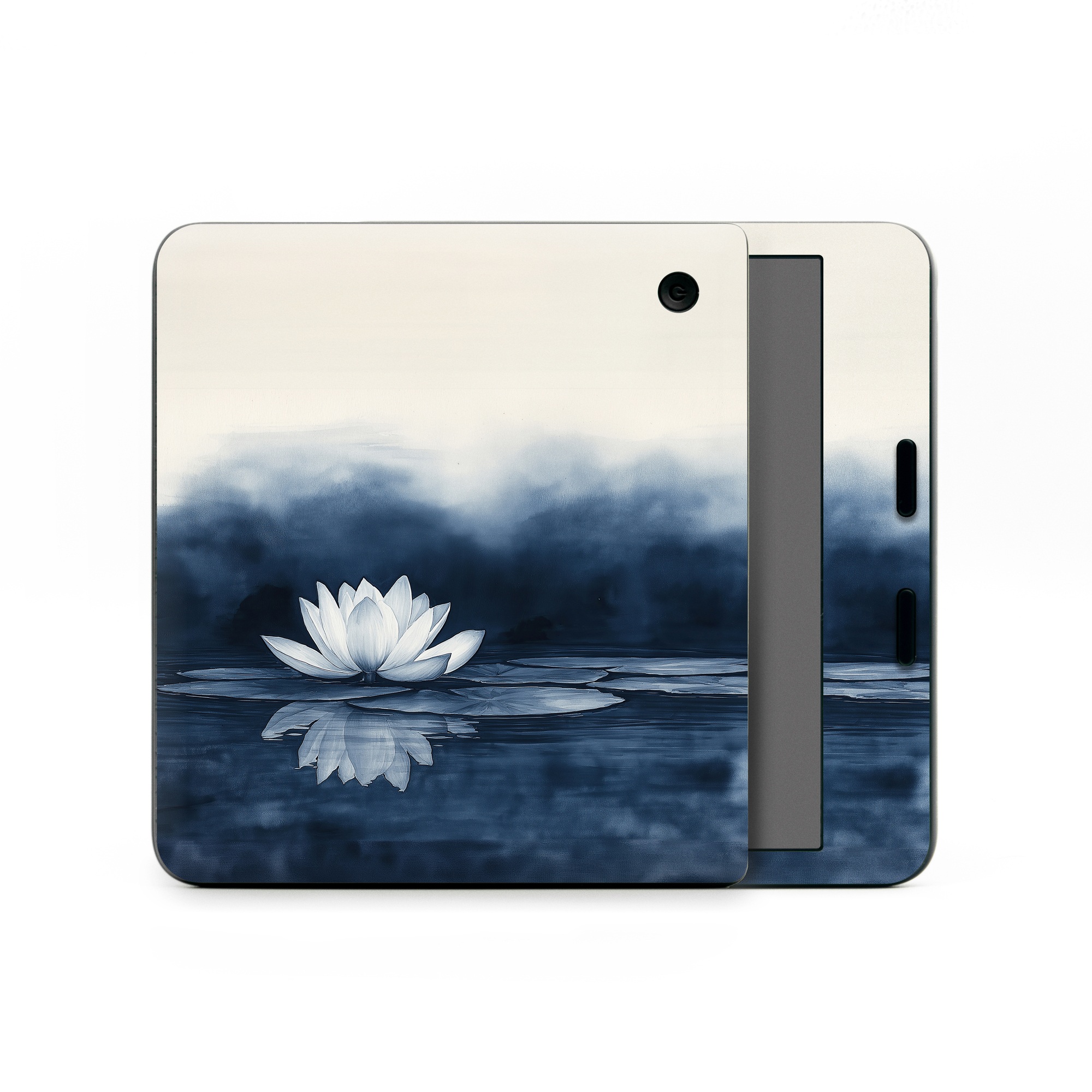 Kobo Libra Colour Skin design of Water, Flower, Plant, Liquid, Lotus, Sky, Nature, Petal, Fluid, Sacred lotus, with black, blue, white, gray colors