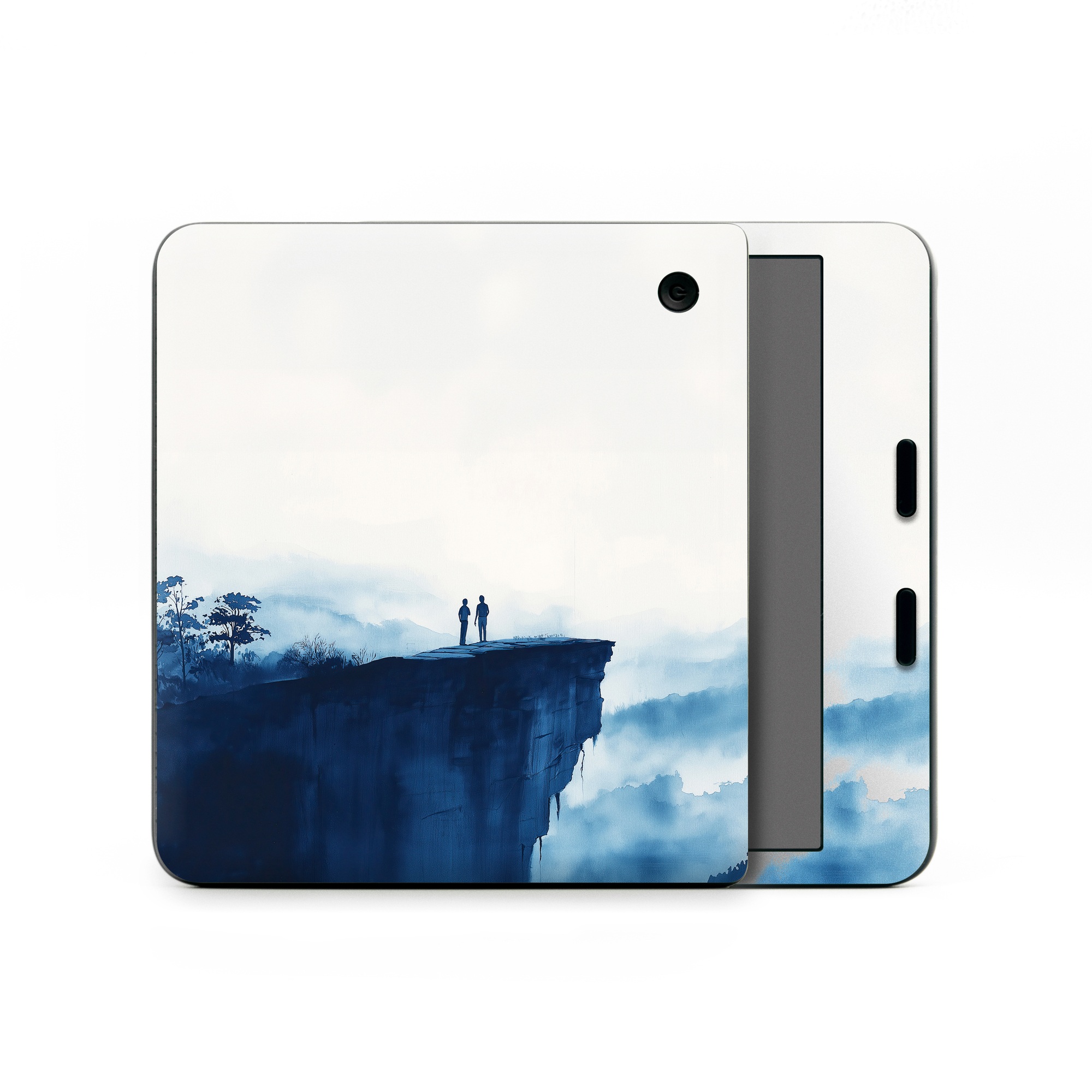 Kobo Libra Colour Skin design of Cloud, Water, Sky, Slope, Mountain, Terrain, People in nature, Horizon, Landscape, Calm, with black, blue, white, gray colors