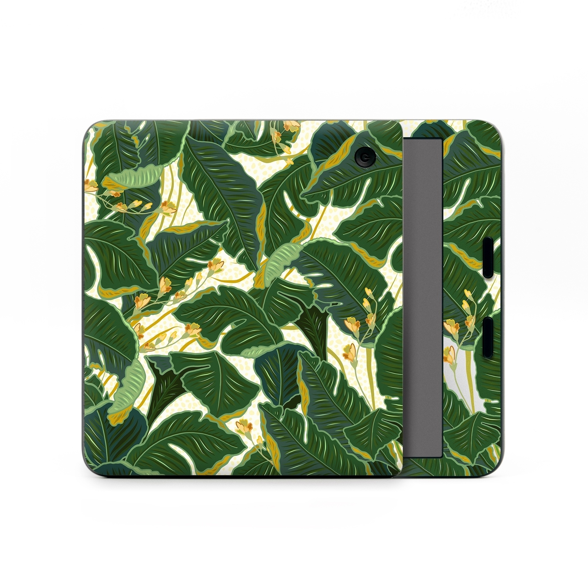 Kobo Libra Colour Skin design of Leaf, Plant, Flower, Pattern, Botany, Tree, Design, Flowering plant, Arrowroot family, Terrestrial plant, with green, yellow colors