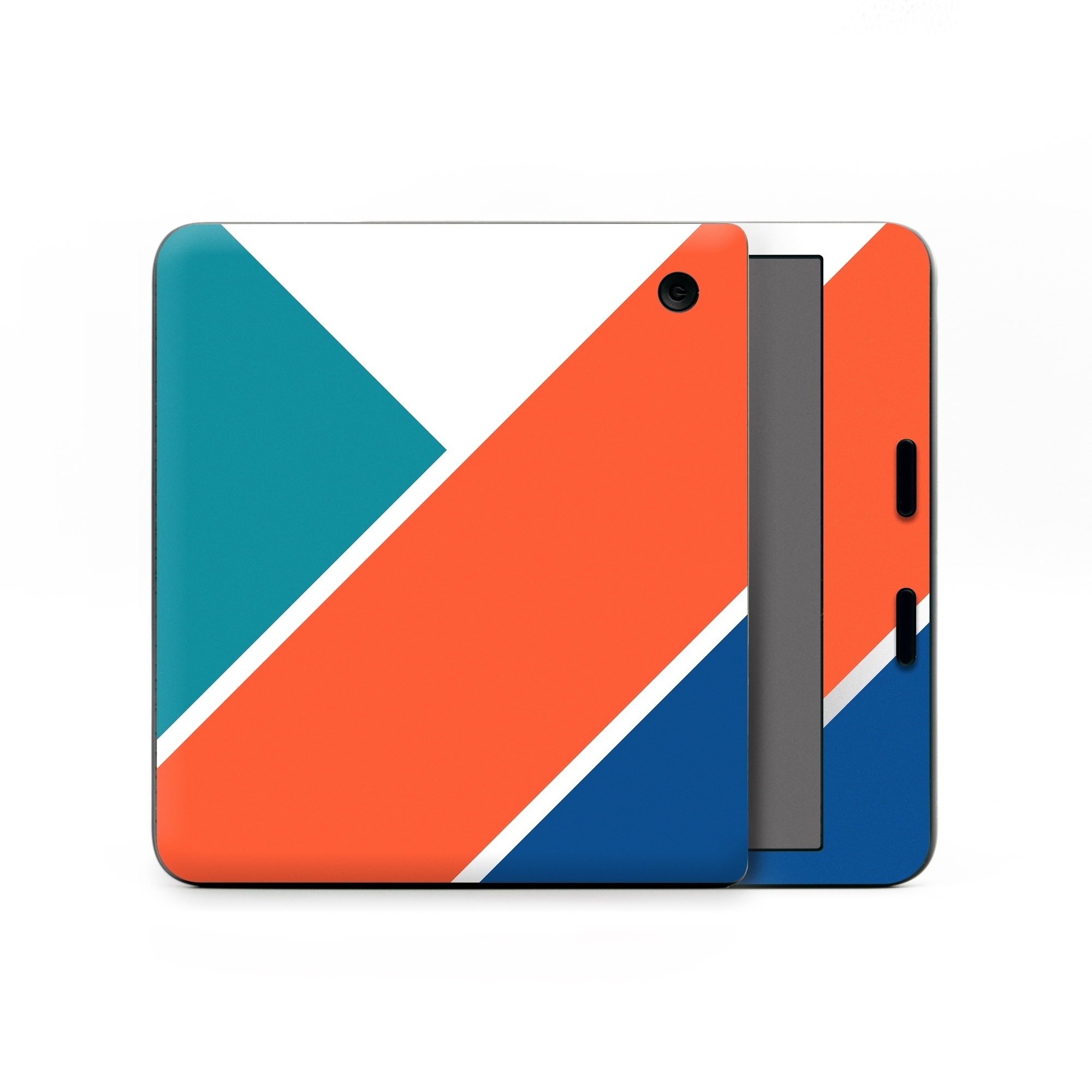 Kobo Libra Colour Skin design of Blue, Orange, Line, Turquoise, Flag, Electric blue, Pattern, Parallel, with white, blue, red, orange, green colors