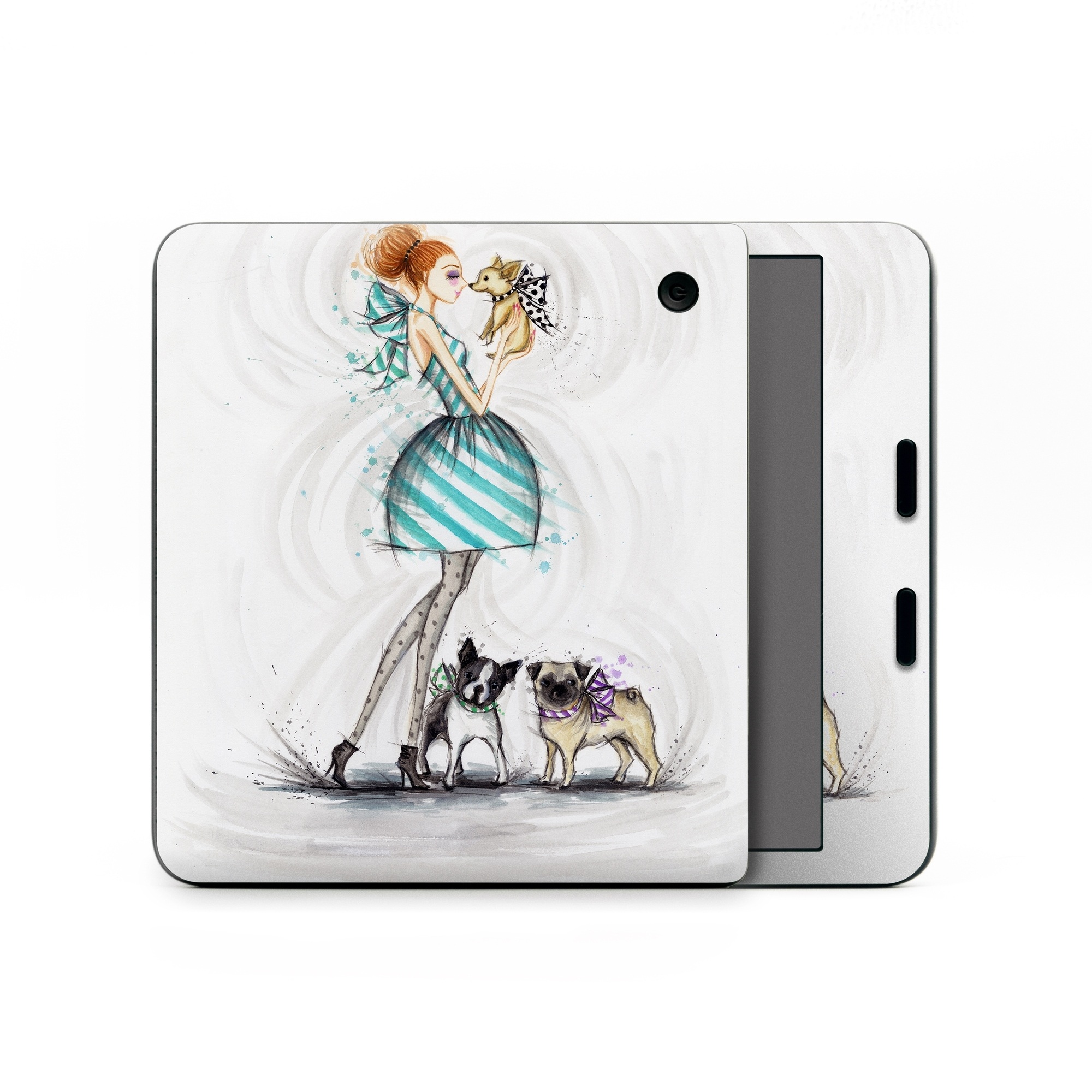 Kobo Libra Colour Skin design of Illustration, Cartoon, Drawing, Art, Costume design, Fictional character, Fashion illustration, Sketch, with gray, black, white, blue, gray, yellow, brown colors