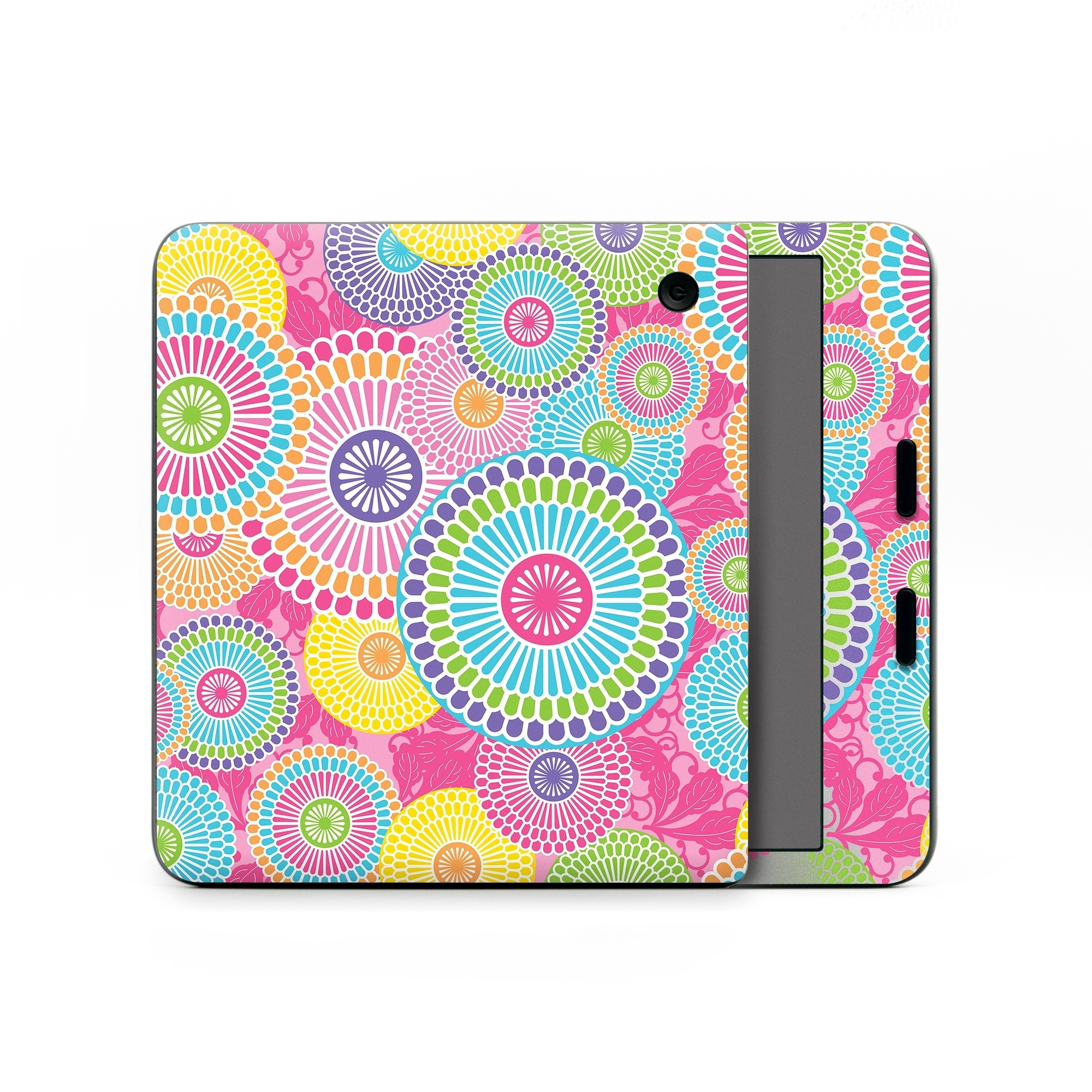 Kobo Libra Colour Skin design of Pattern, Circle, Textile, Design, Visual arts, Wrapping paper, with gray, pink, purple, orange, blue, green colors