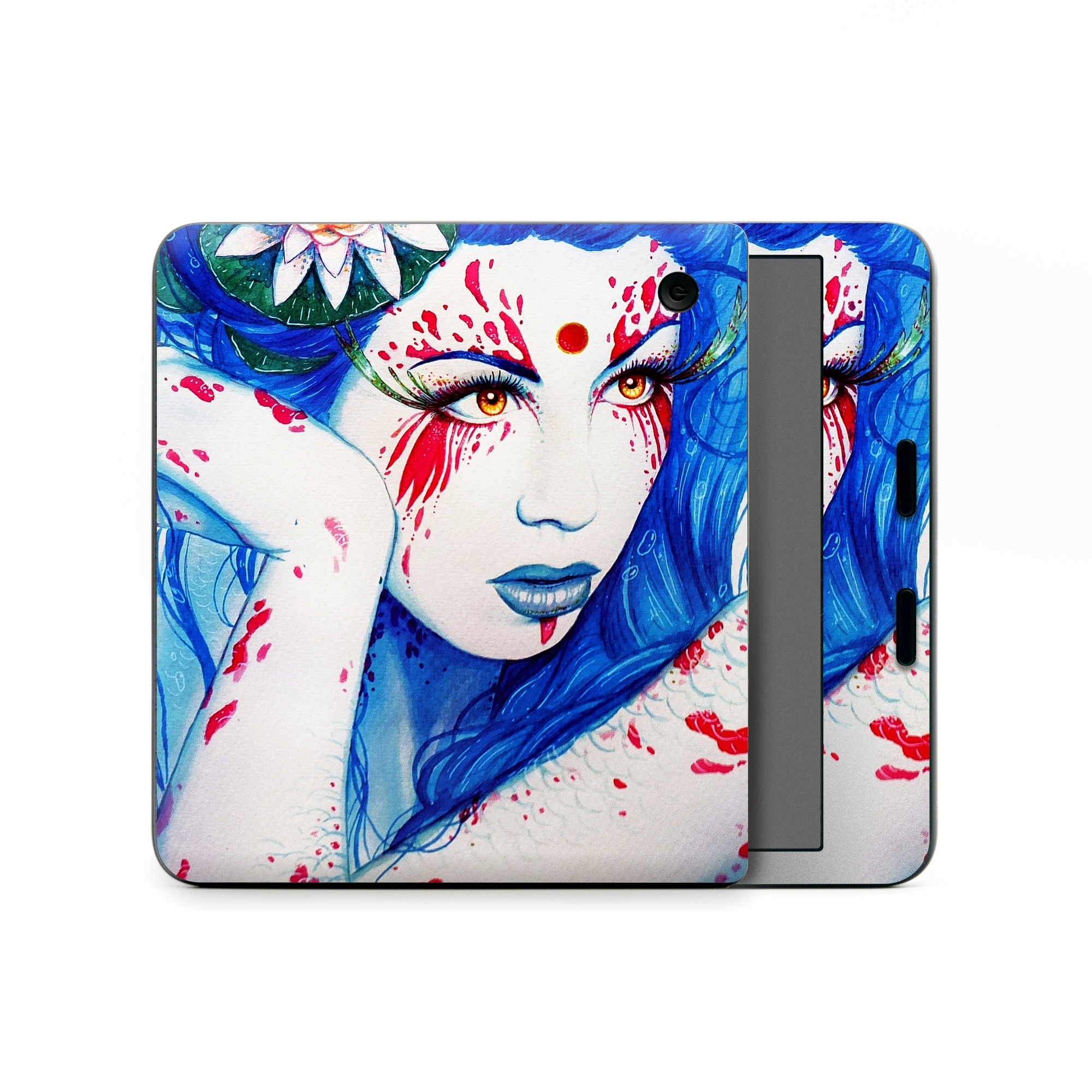 Kobo Libra Colour Skin design of Hairstyle, Paint, Art paint, Blue, Painting, Eyelash, Art, Artist, Electric blue, Illustration, with white, blue, red, yellow, green, orange colors