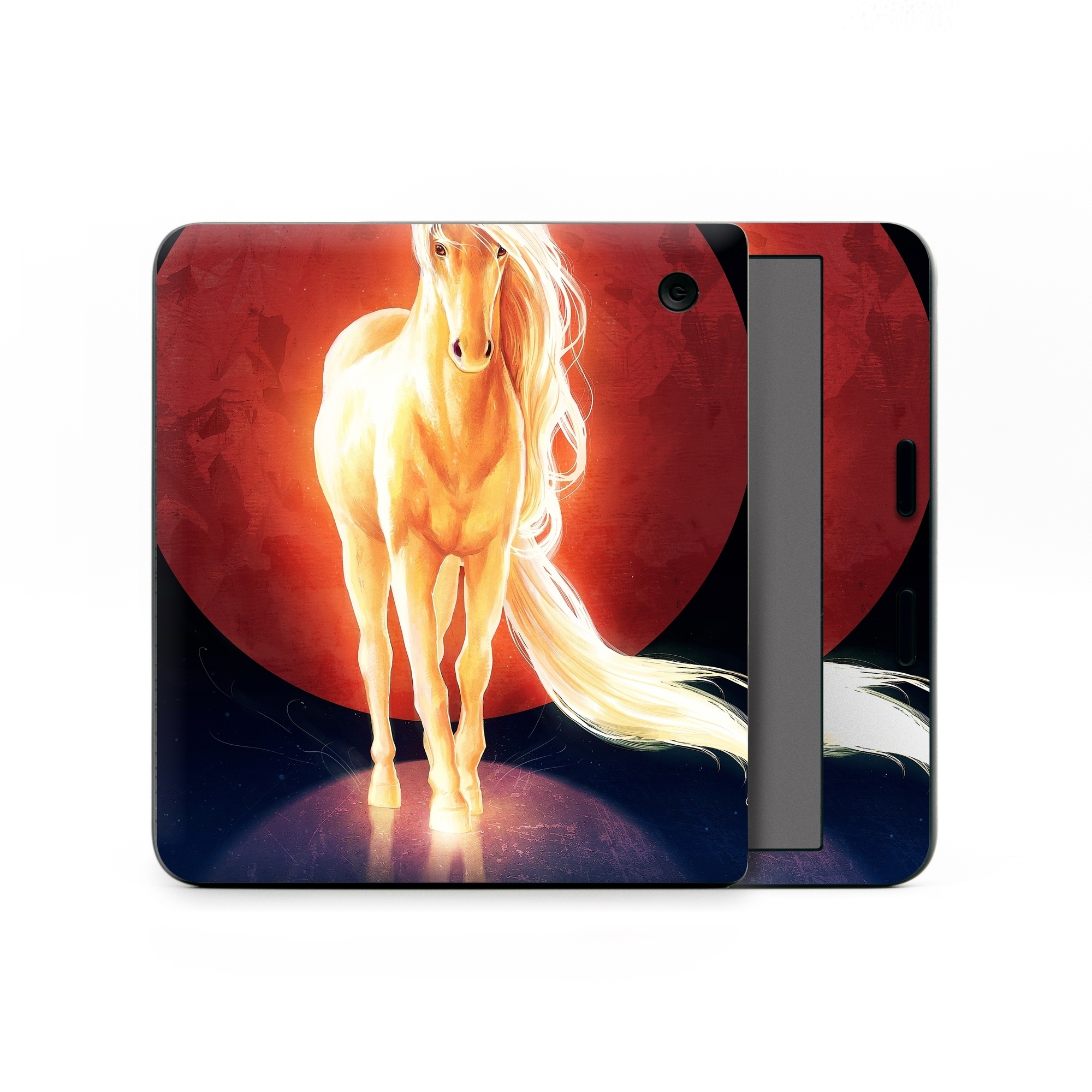 Kobo Libra Colour Skin design of Hair, Horse, Human body, Jaw, Art, Entertainment, Heat, Neon, Flame, Tail, with black, red, orange, yellow, white, purple colors