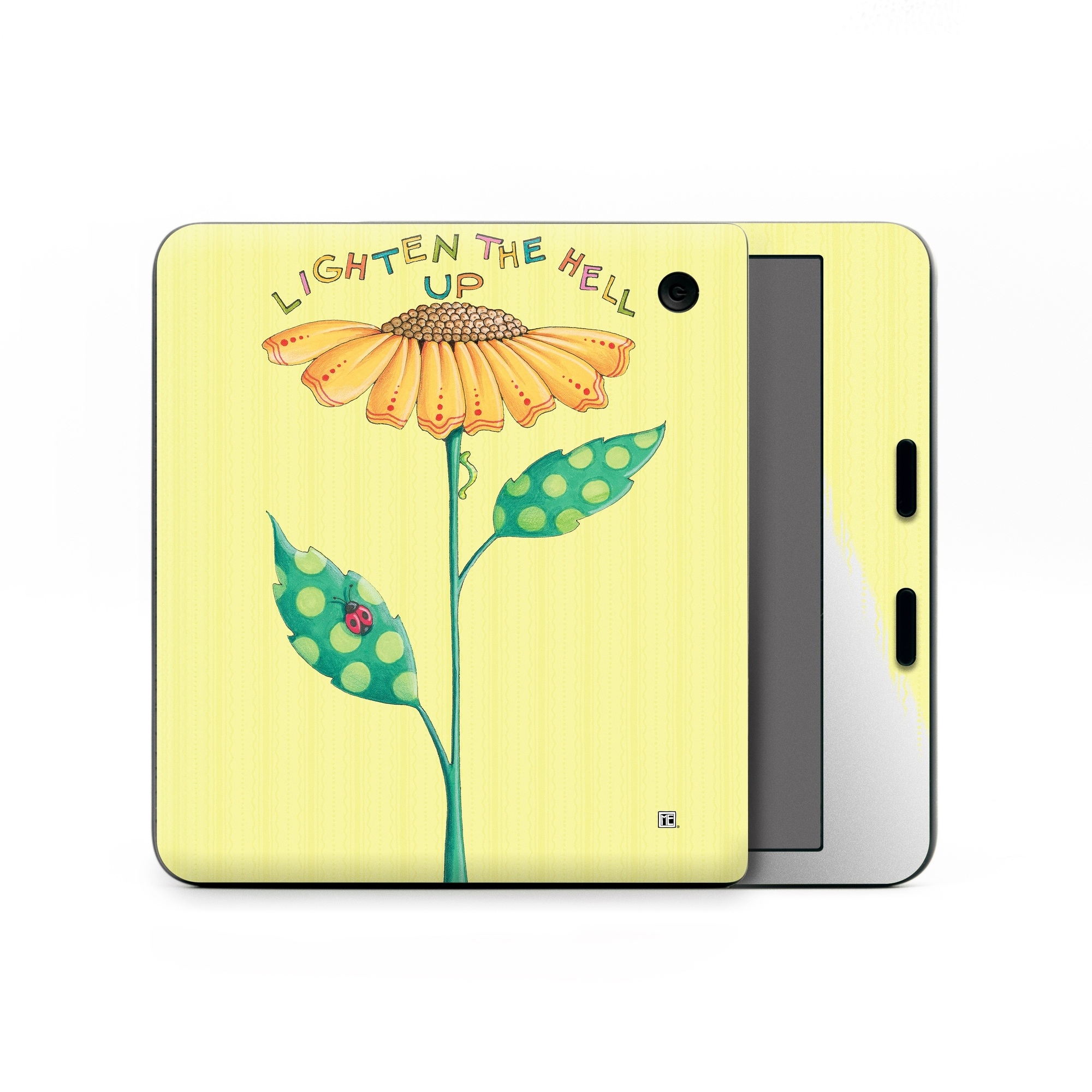 Kobo Libra Colour Skin design of Flower, Plant, Botany, Flowering plant, Illustration, Wildflower, Daisy family, Coneflower, Pedicel, with yellow, green, red, black, orange, blue colors