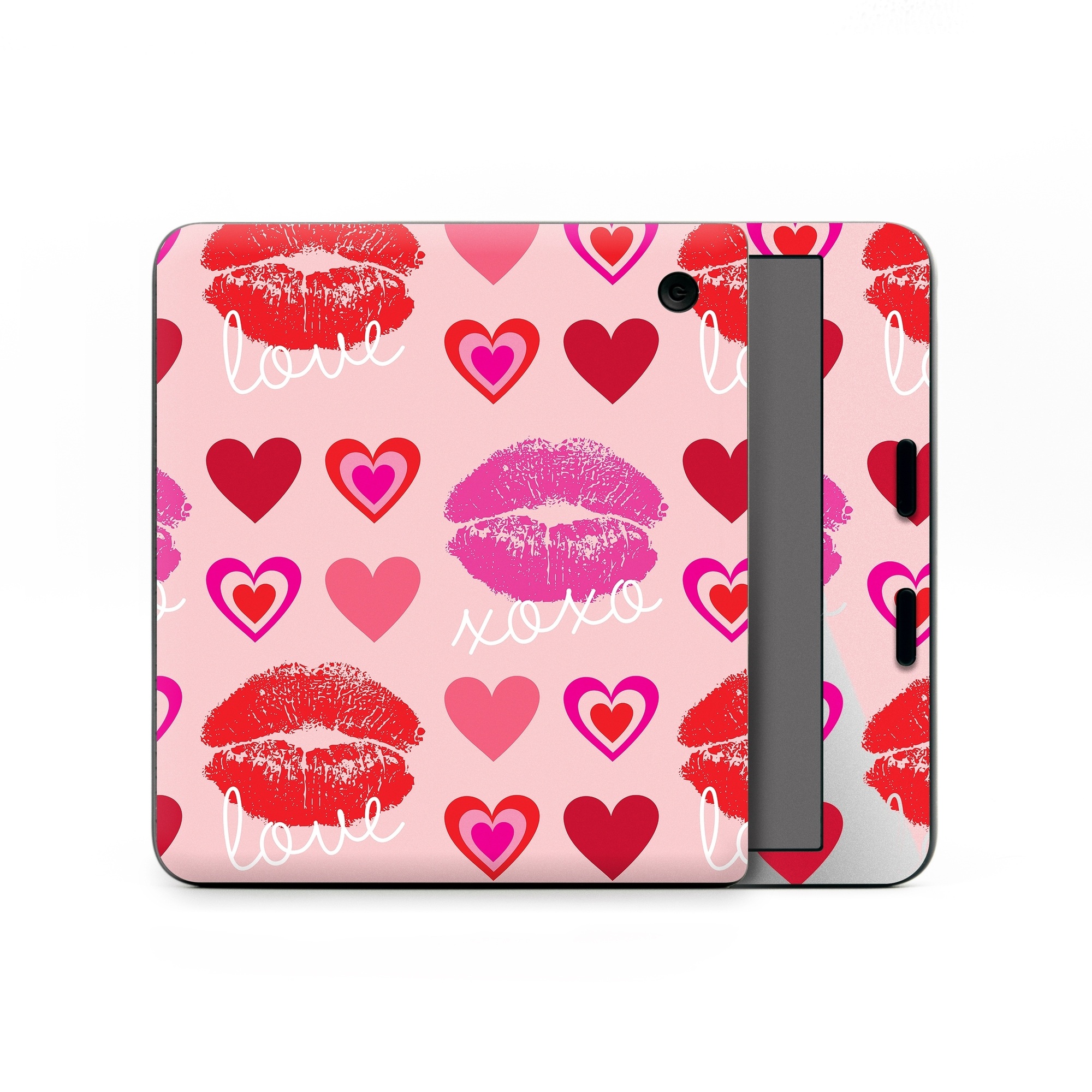 Kobo Libra Colour Skin design of Organ, Pink, Red, Font, Material property, Magenta, Heart, Pattern, Happy, Love, with pink, red, white colors