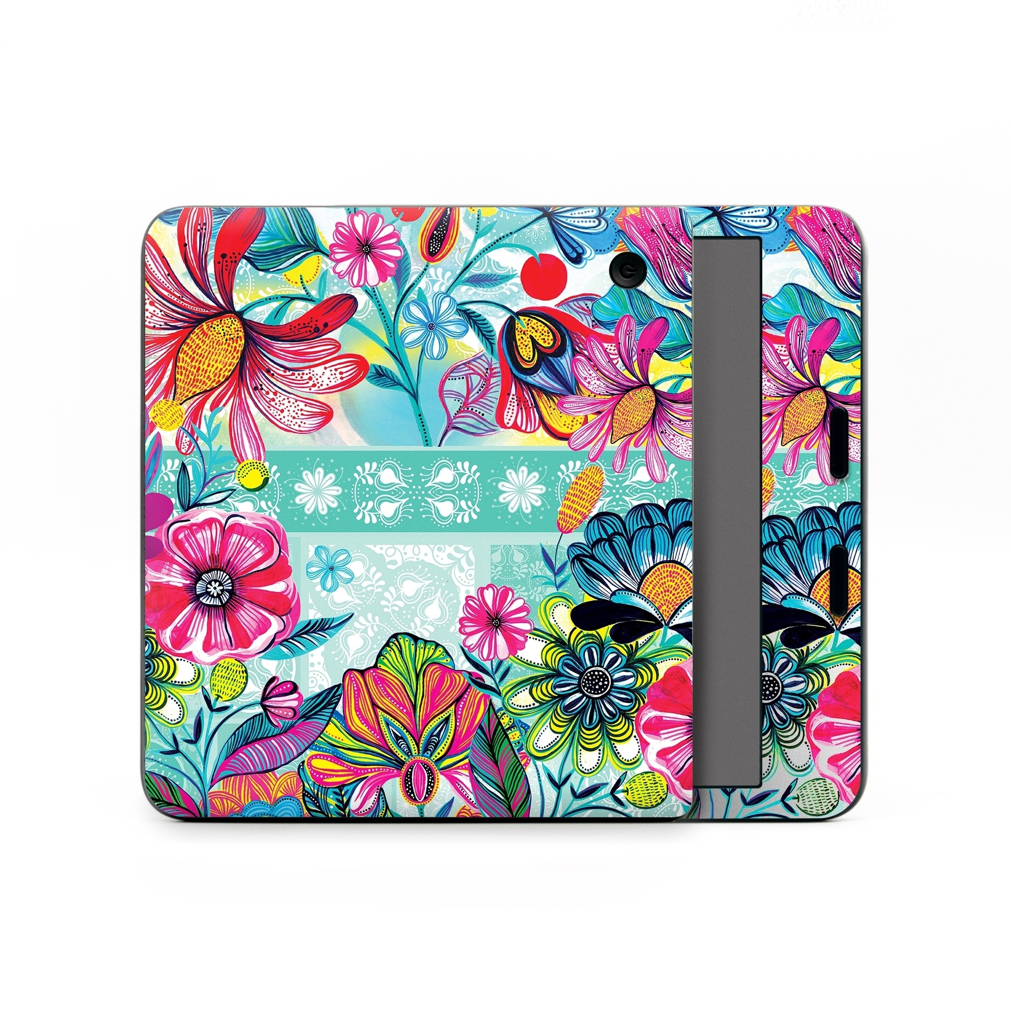 Kobo Libra Colour Skin design of Pattern, Floral design, Textile, Pink, Design, Flower, Visual arts, Wildflower, Plant, with blue, pink, purple, red, green, yellow, orange colors