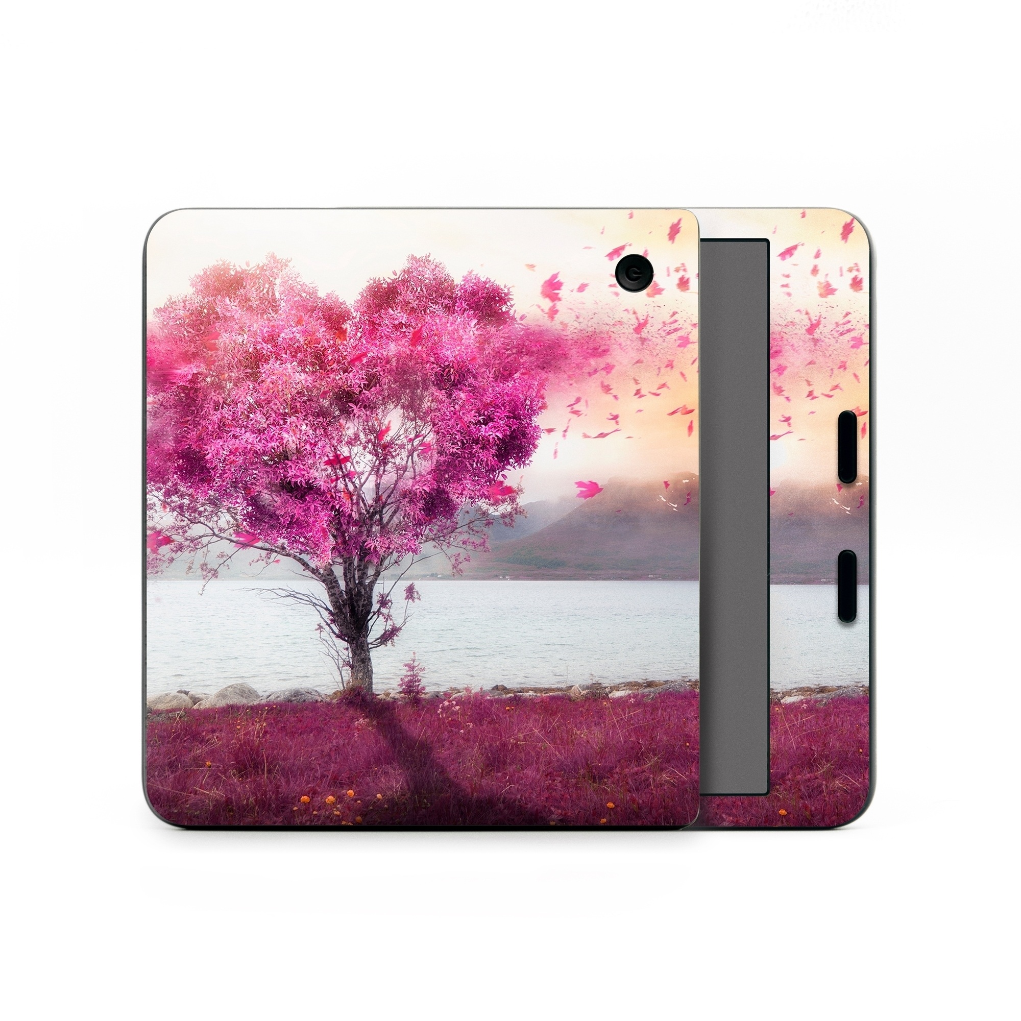 Kobo Libra Colour Skin design of Sky, Nature, Natural landscape, Pink, Tree, Spring, Purple, Landscape, Cloud, Magenta, with pink, yellow, blue, black, gray colors